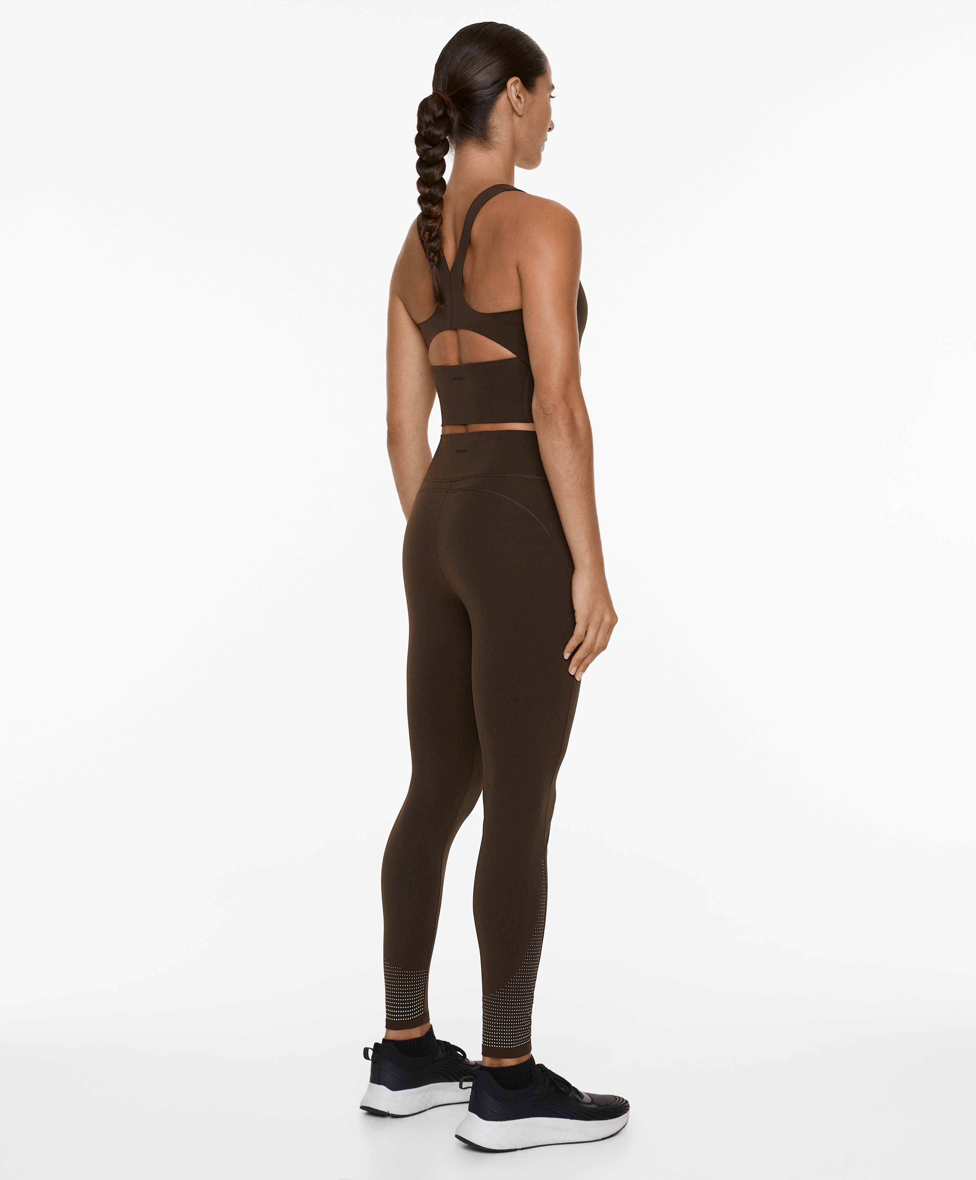 Compressive running high-rise 65cm ankle-length leggings