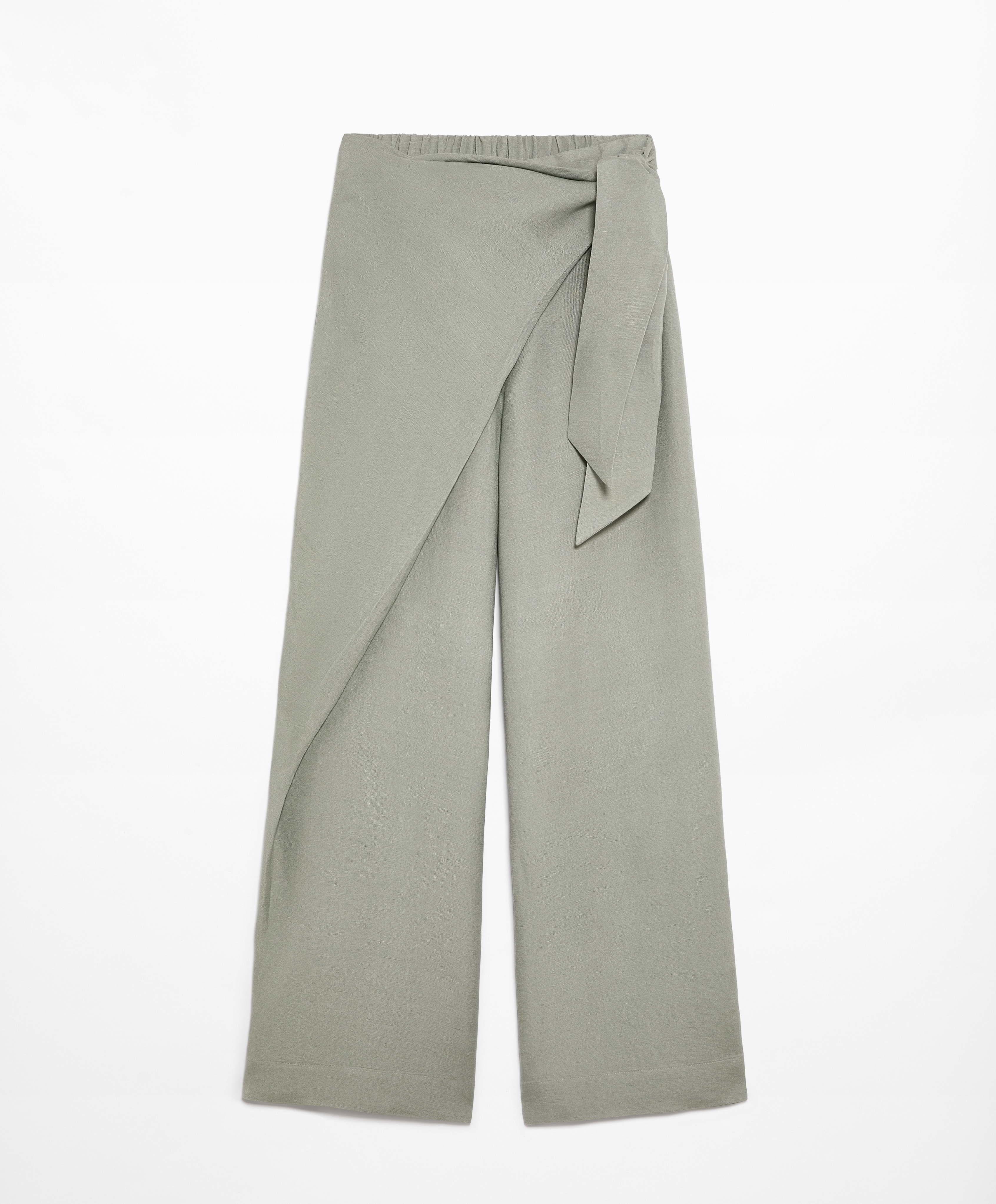 Wrap trousers with linen
