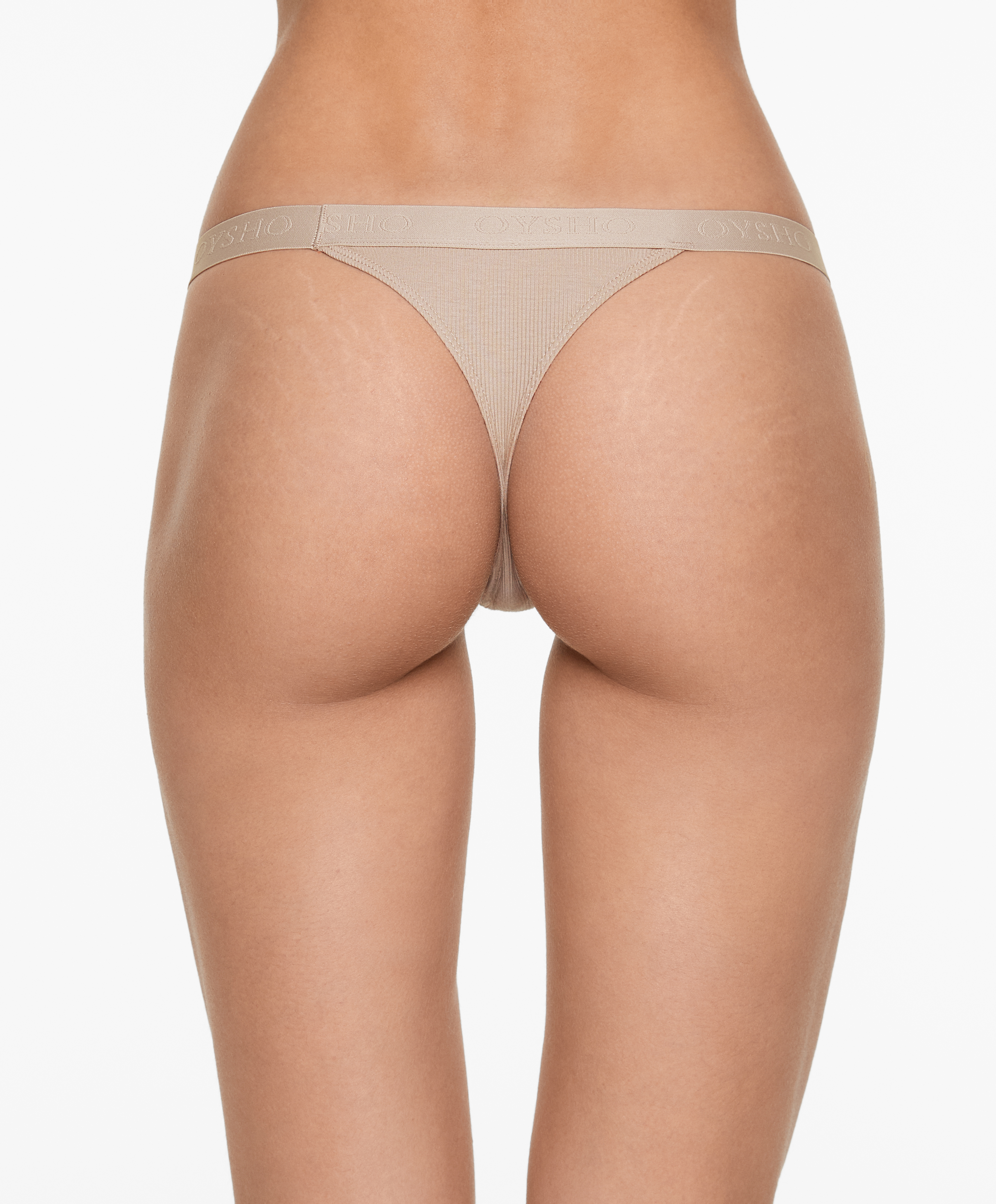 3 cotton blend thongs with logo