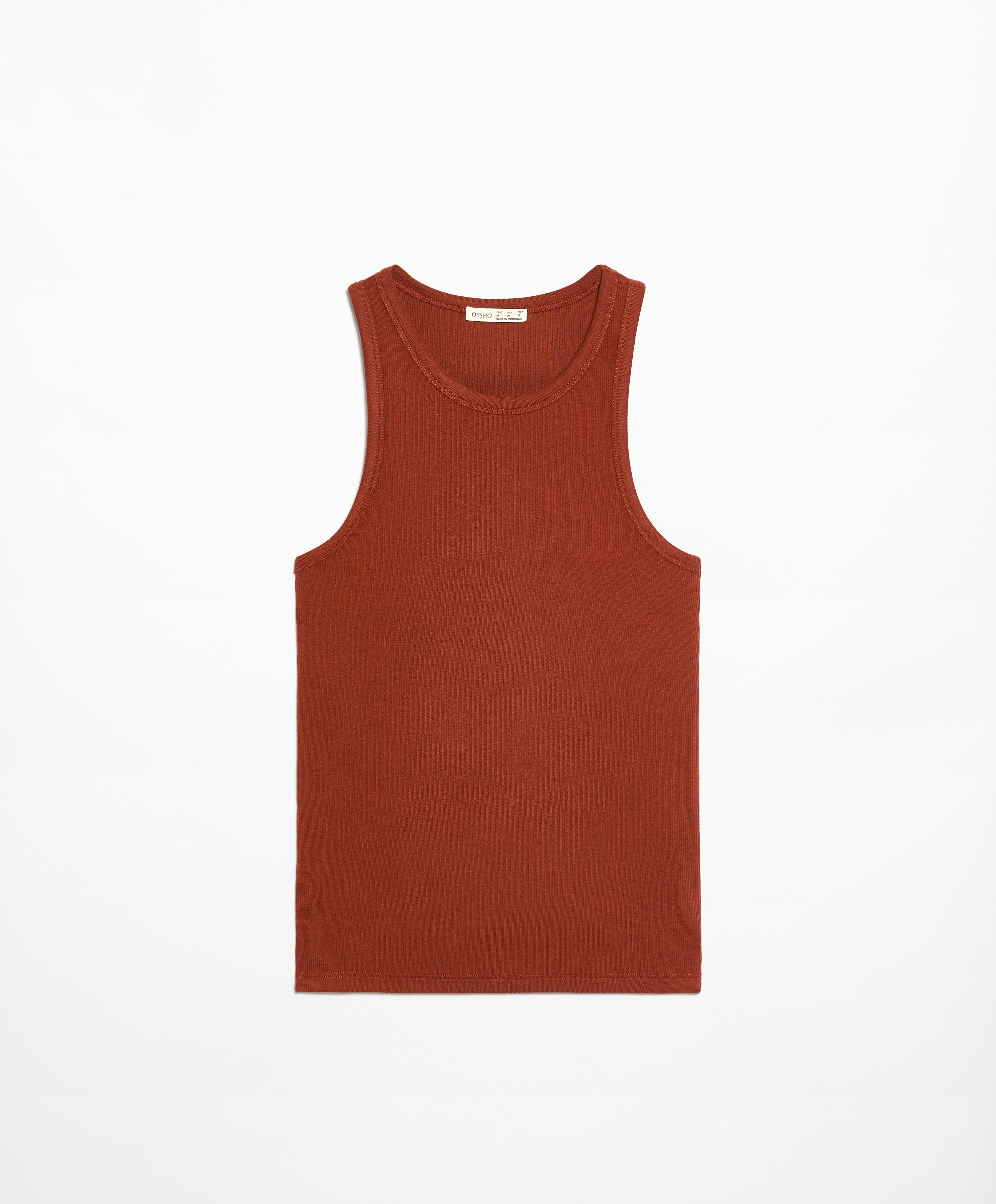 Rib vest top with cotton and modal