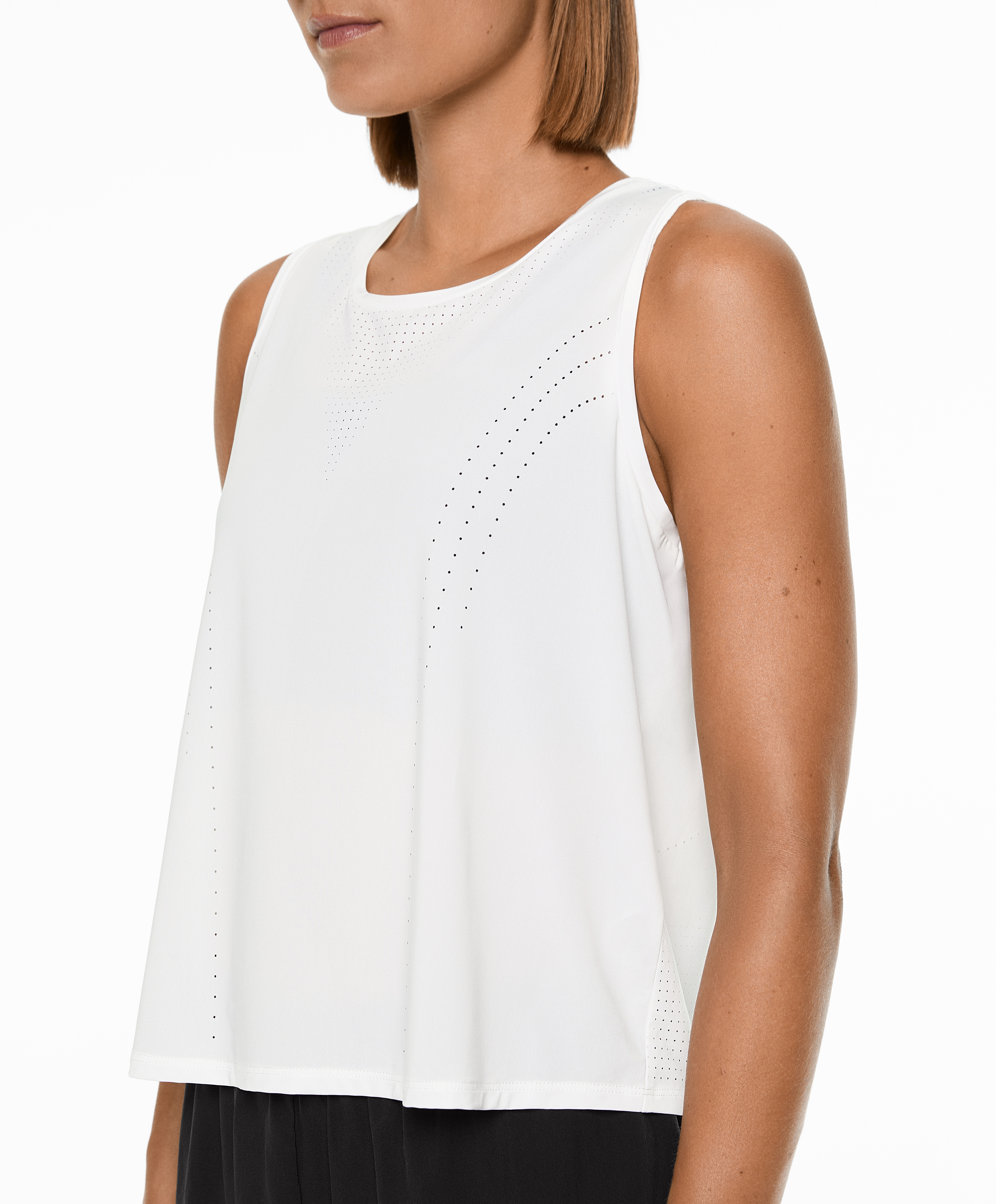 Sleeveless cropped technical T-shirt