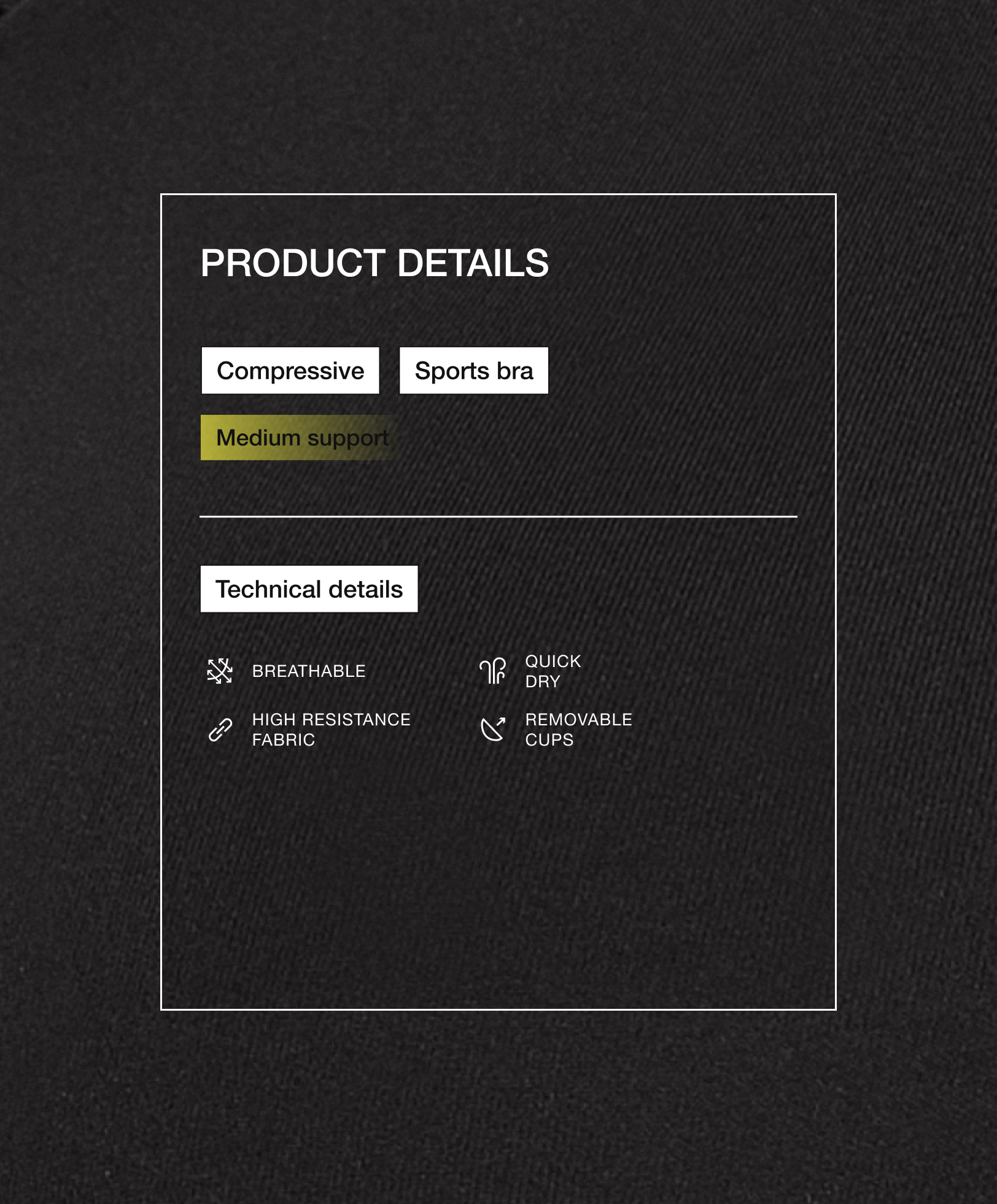 Medium support compressive sports bra with trim