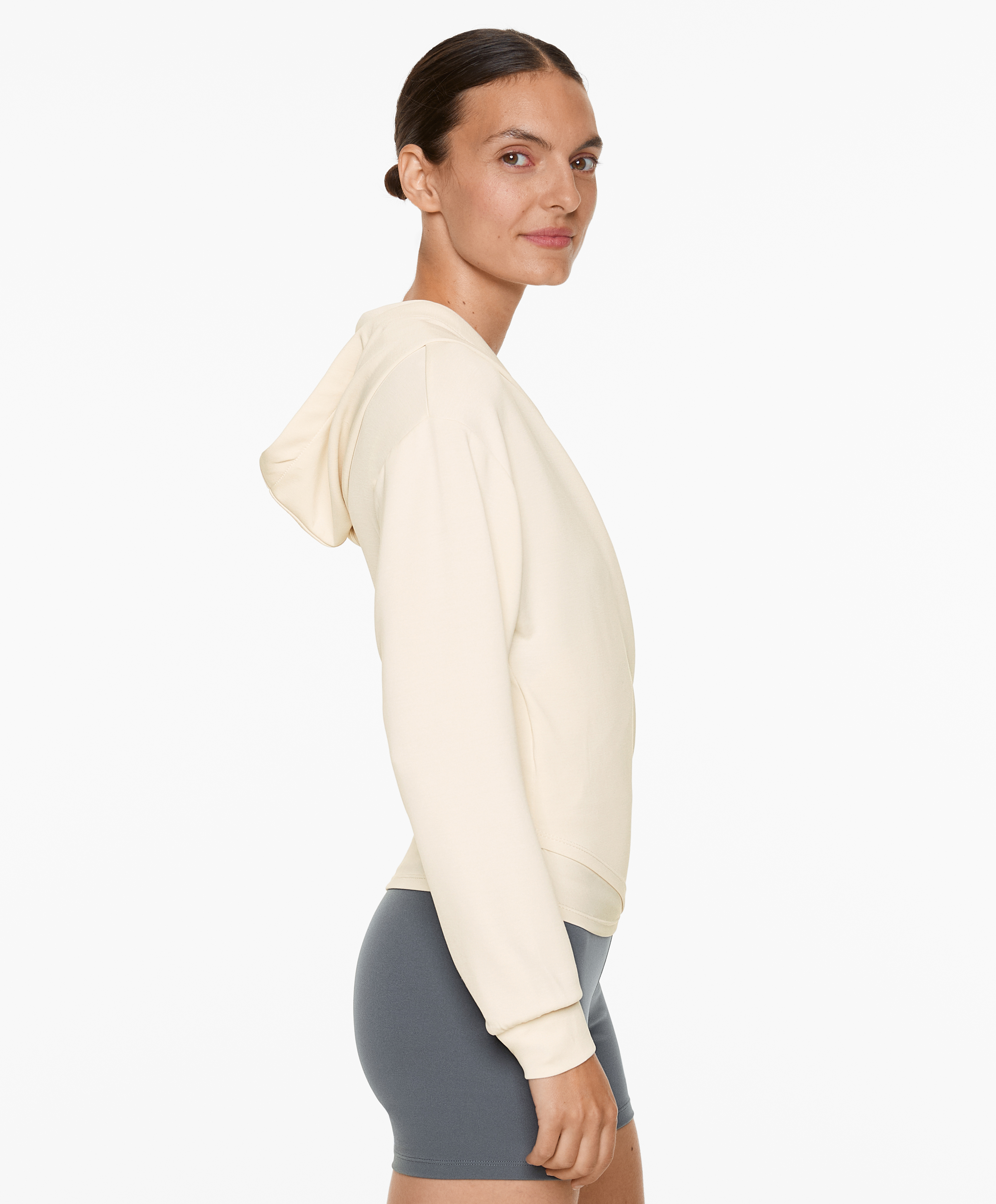 Crop wrap sweatshirt with modal