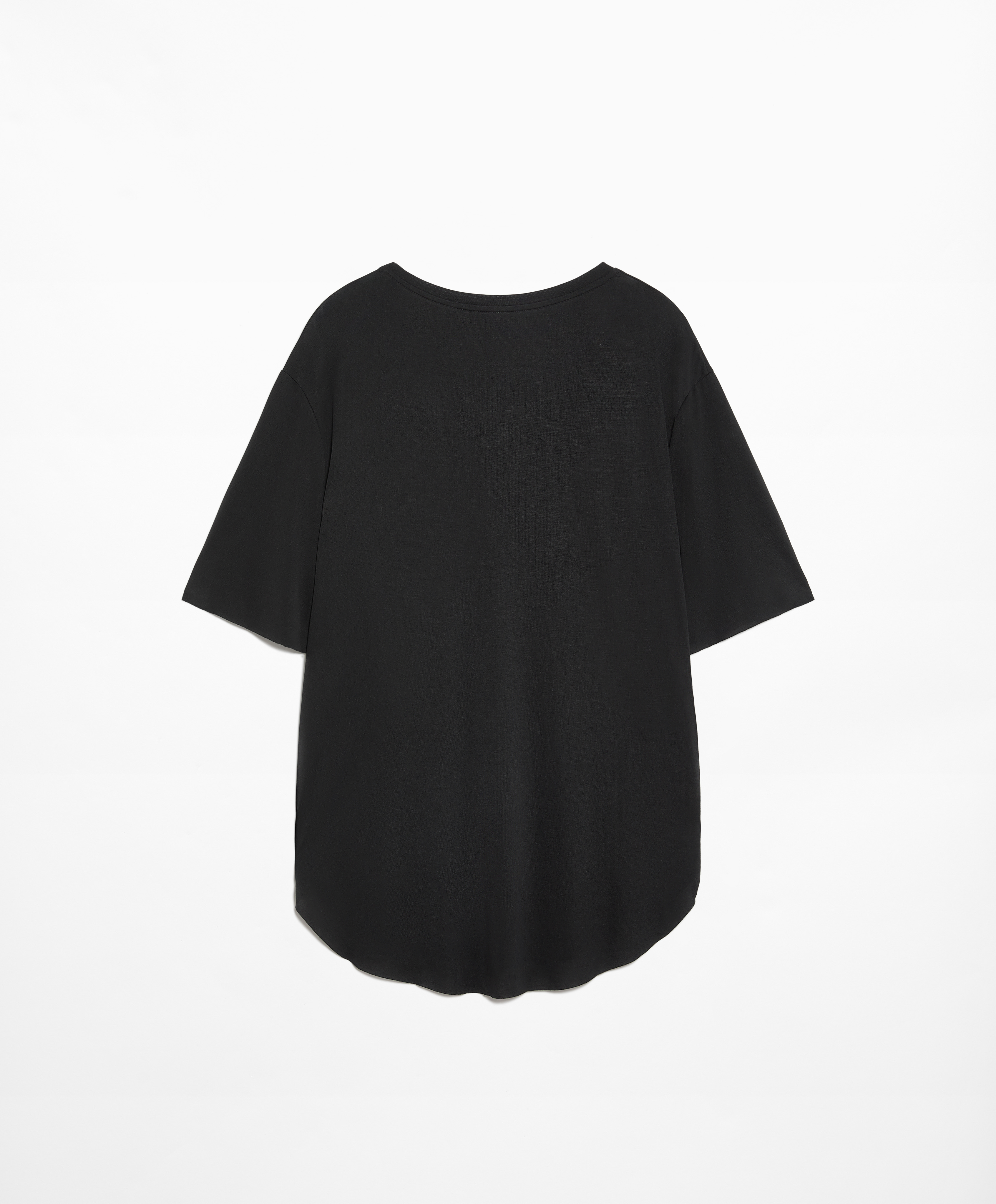 Modal blend short-sleeved slogan T-shirt