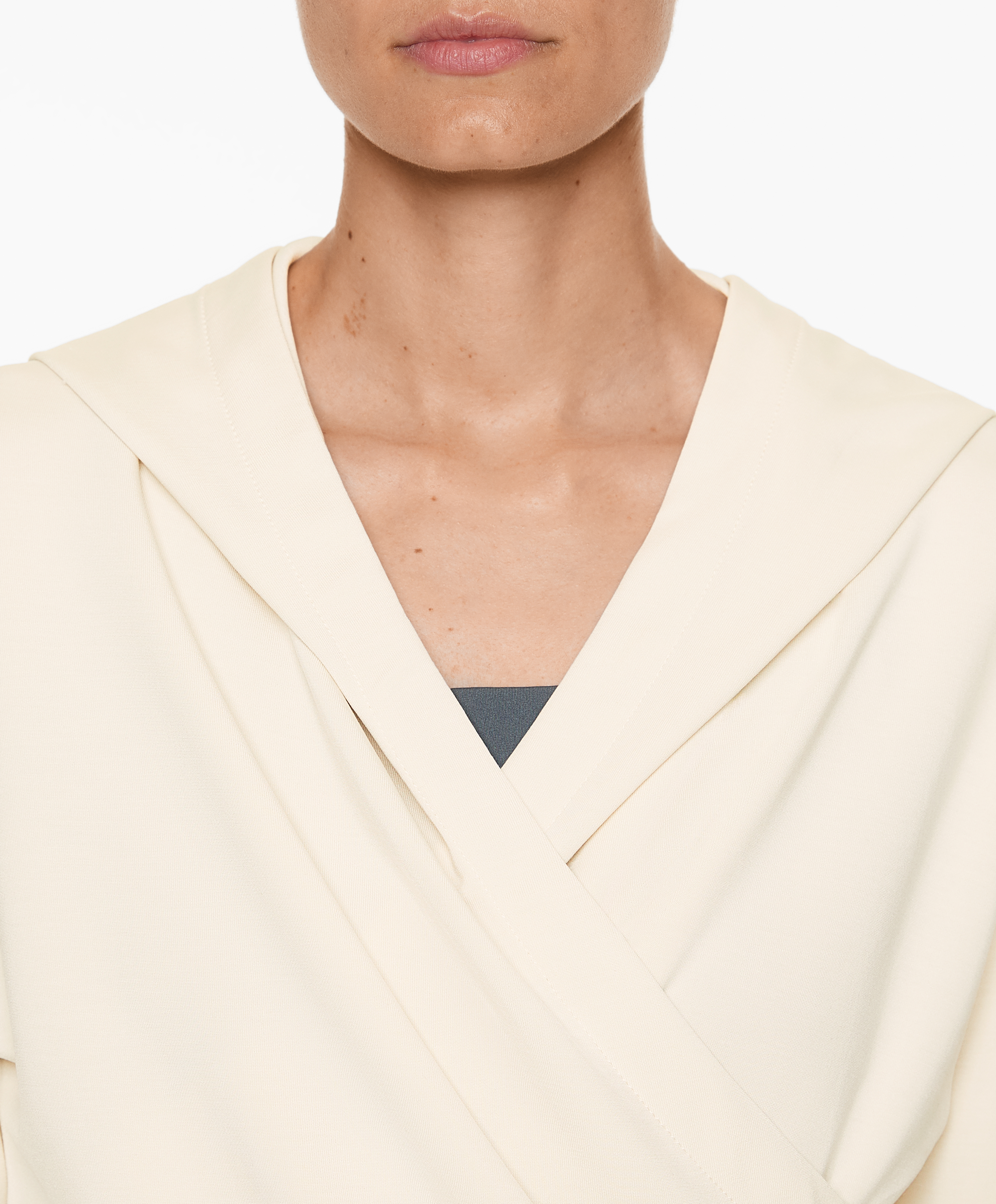 Crop wrap sweatshirt with modal