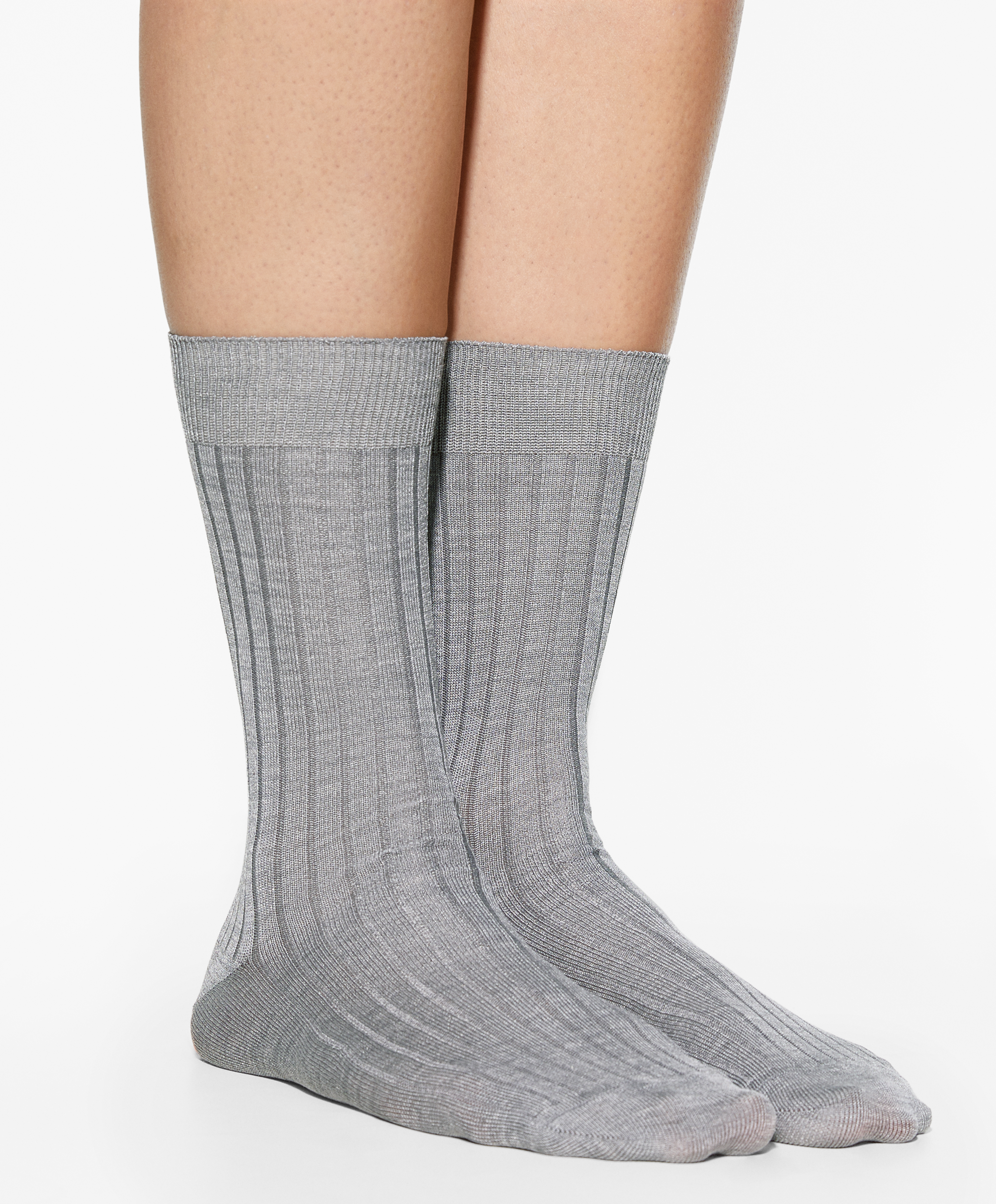 Rib silk classic socks