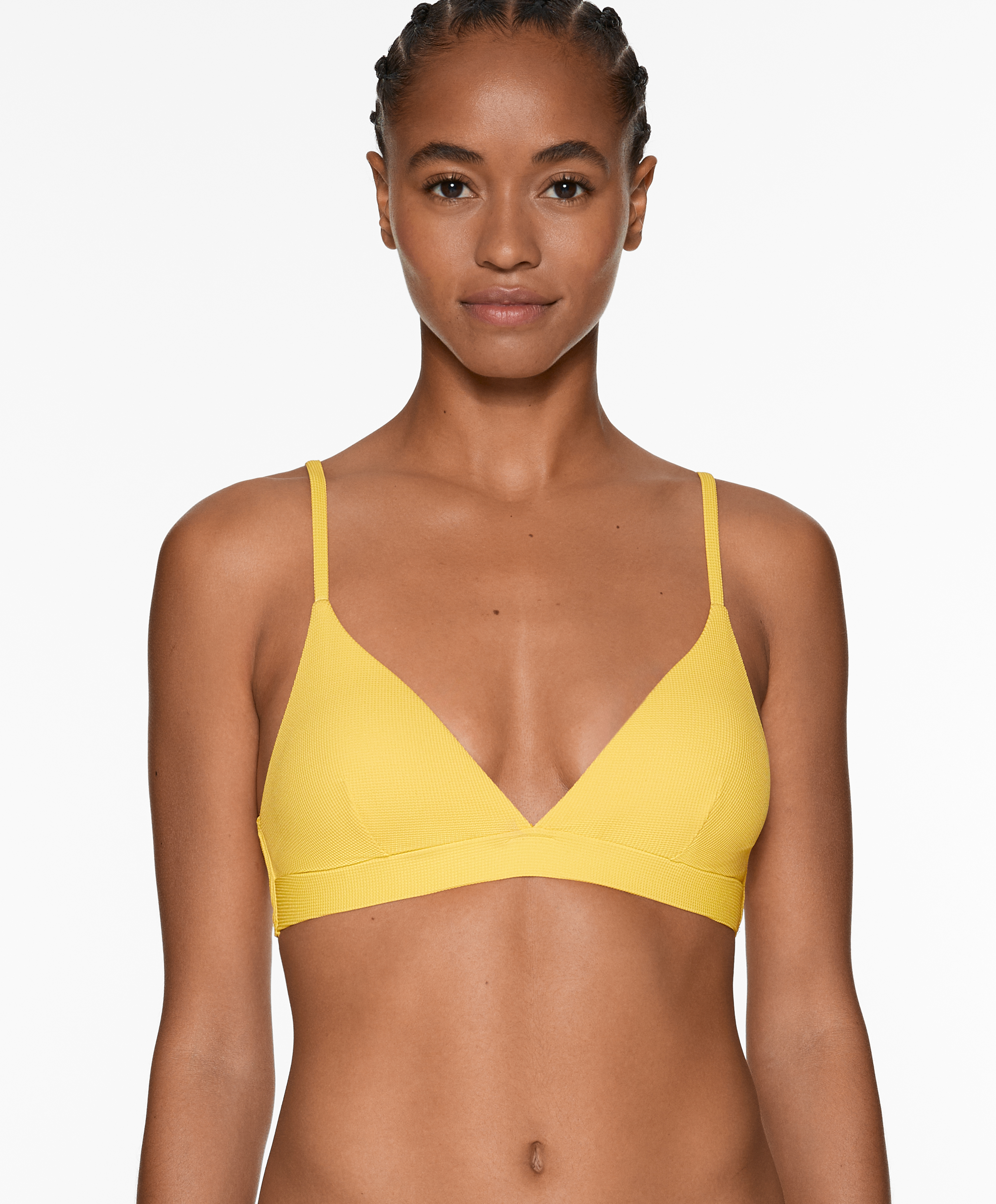 Piqué triangle bikini top