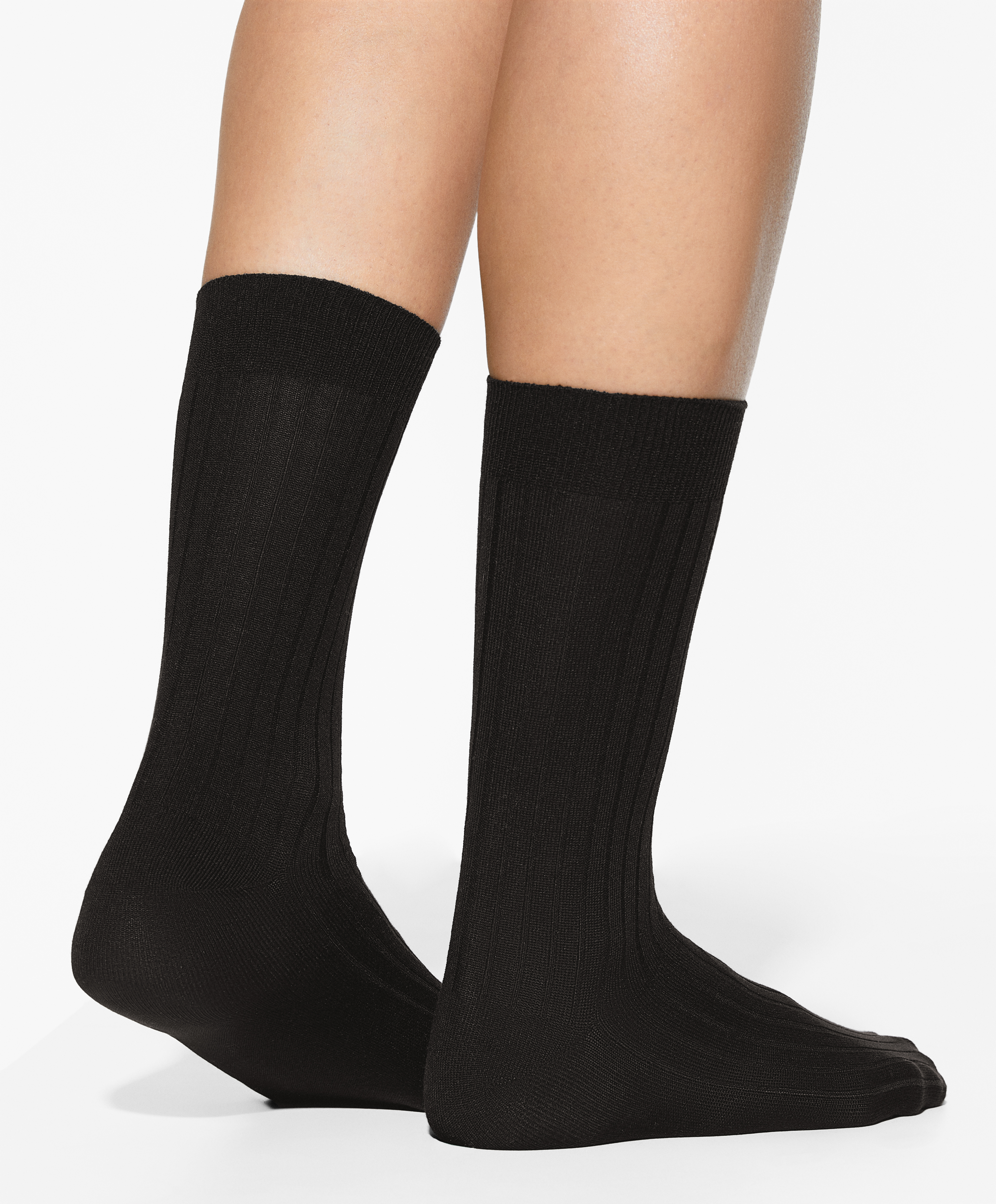 Rib silk classic socks