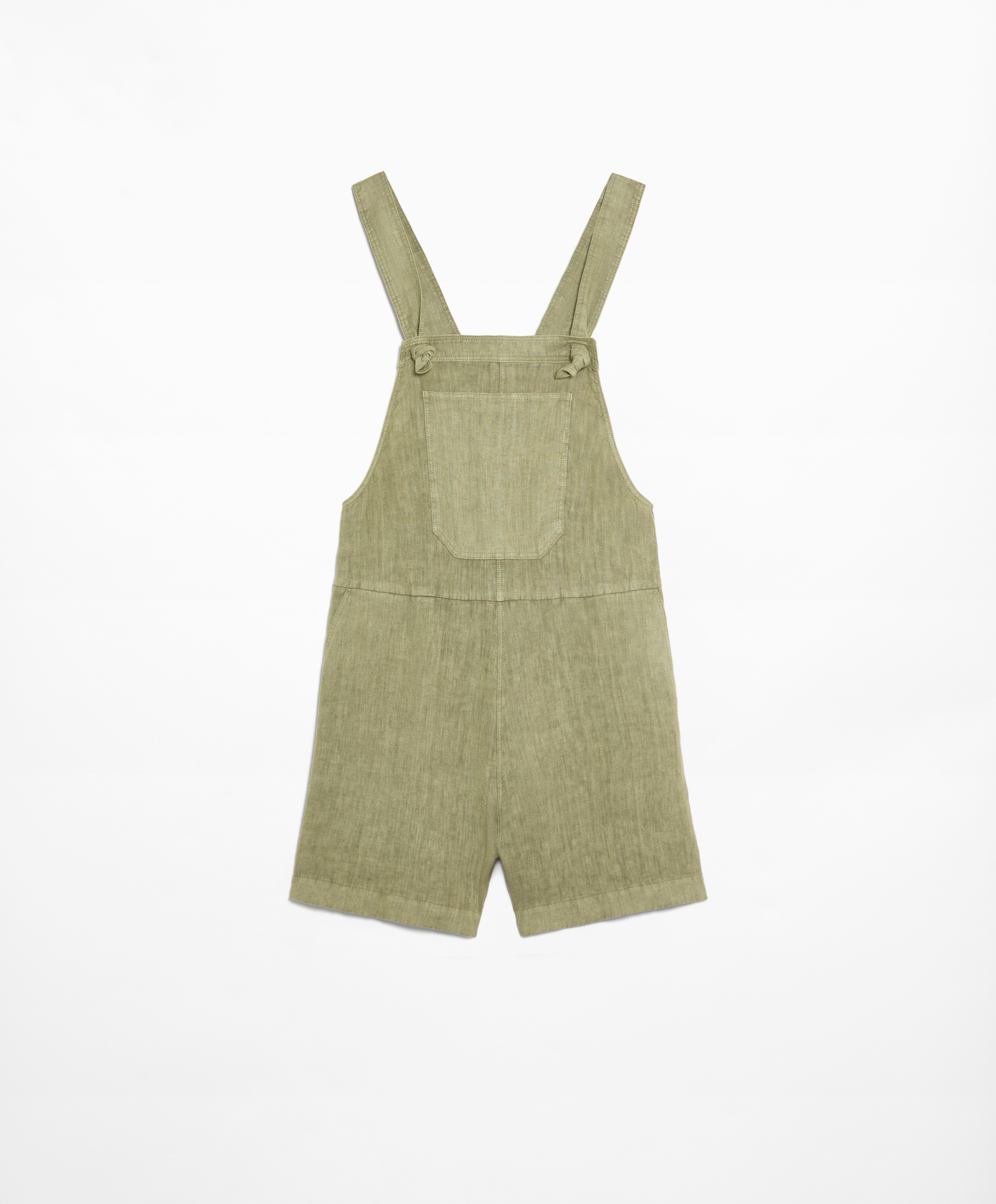 Short strappy jumpsuit in 100% linen