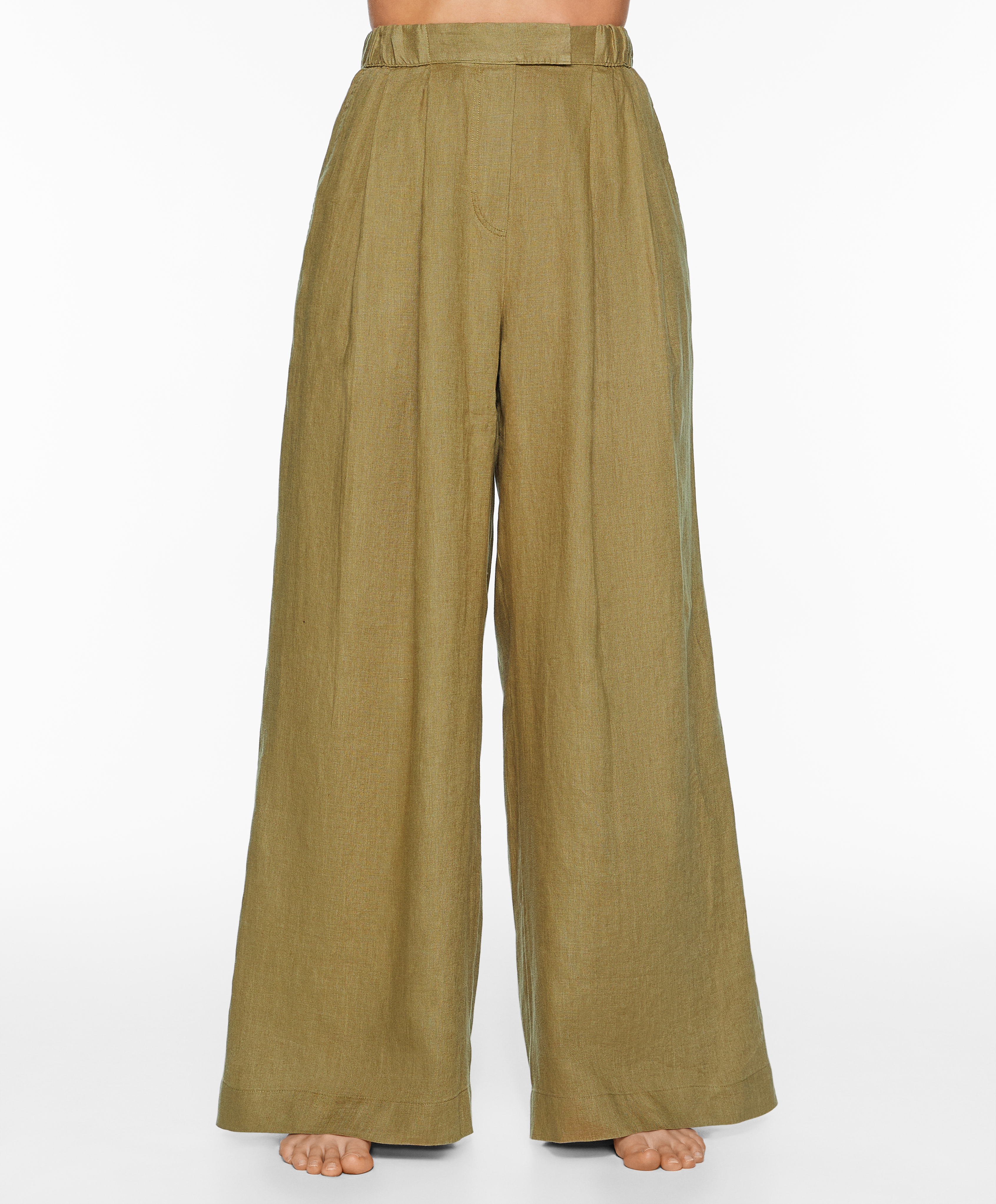 Tailored-fit 100% linen trousers