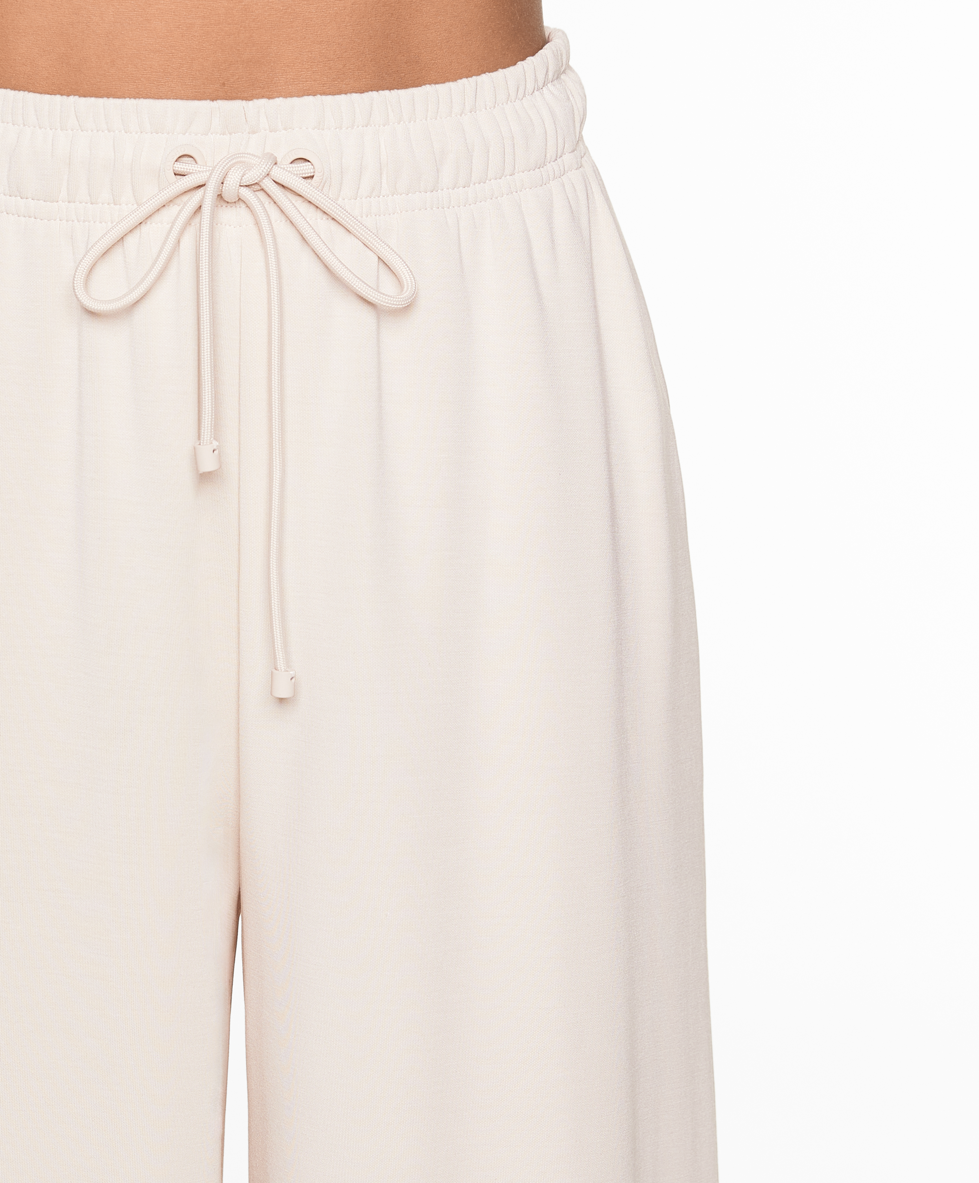 Soft-touch wide-leg crop trousers with modal