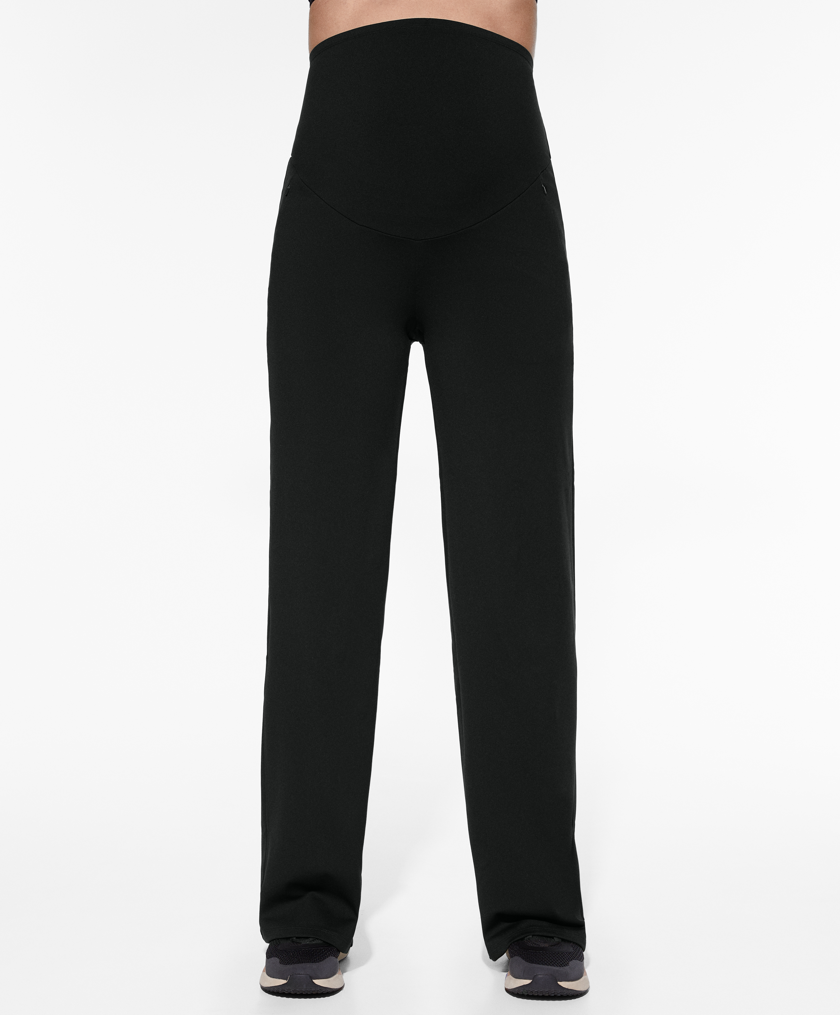Warm straight-leg maternity trousers