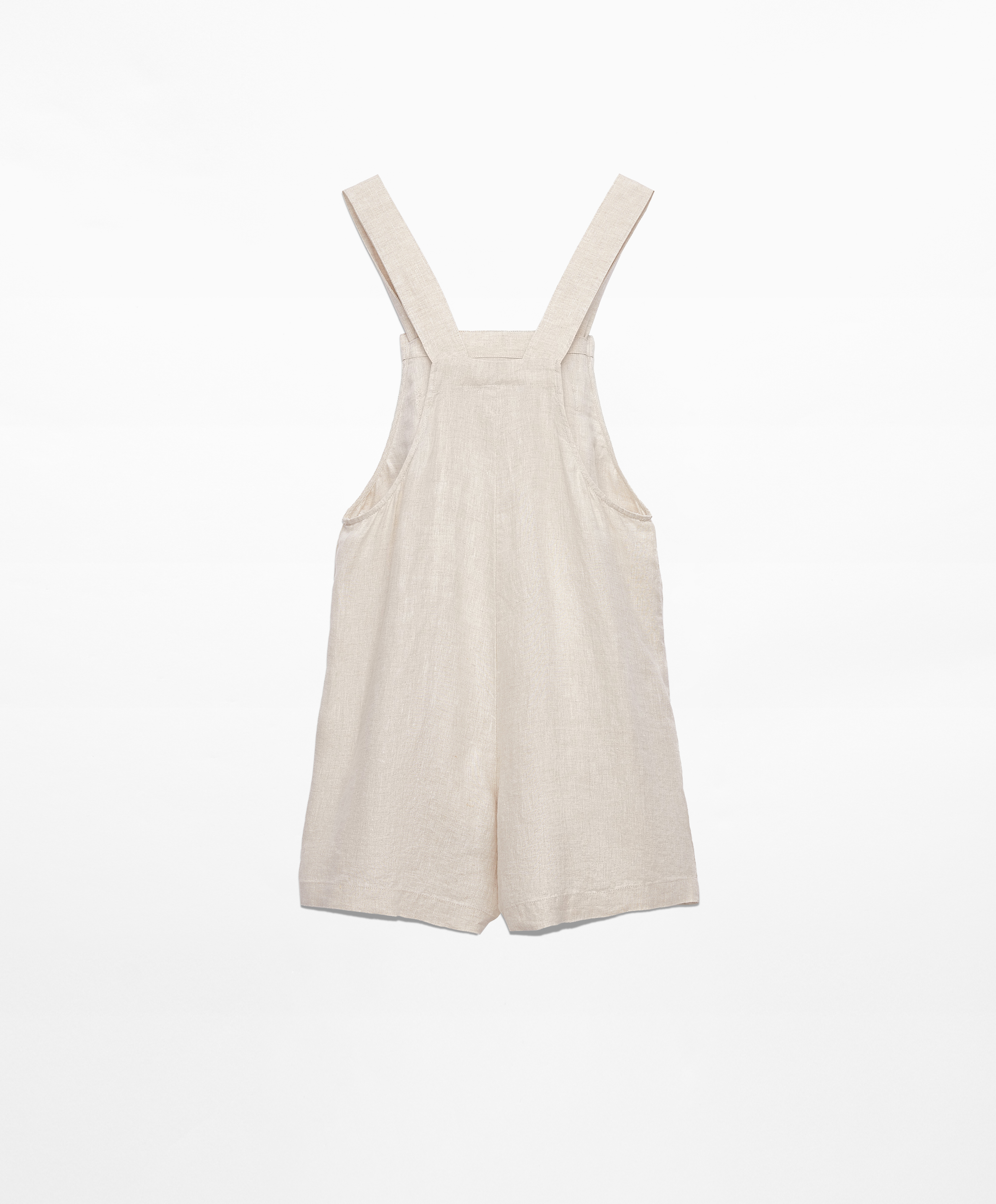 Short strappy jumpsuit in 100% linen