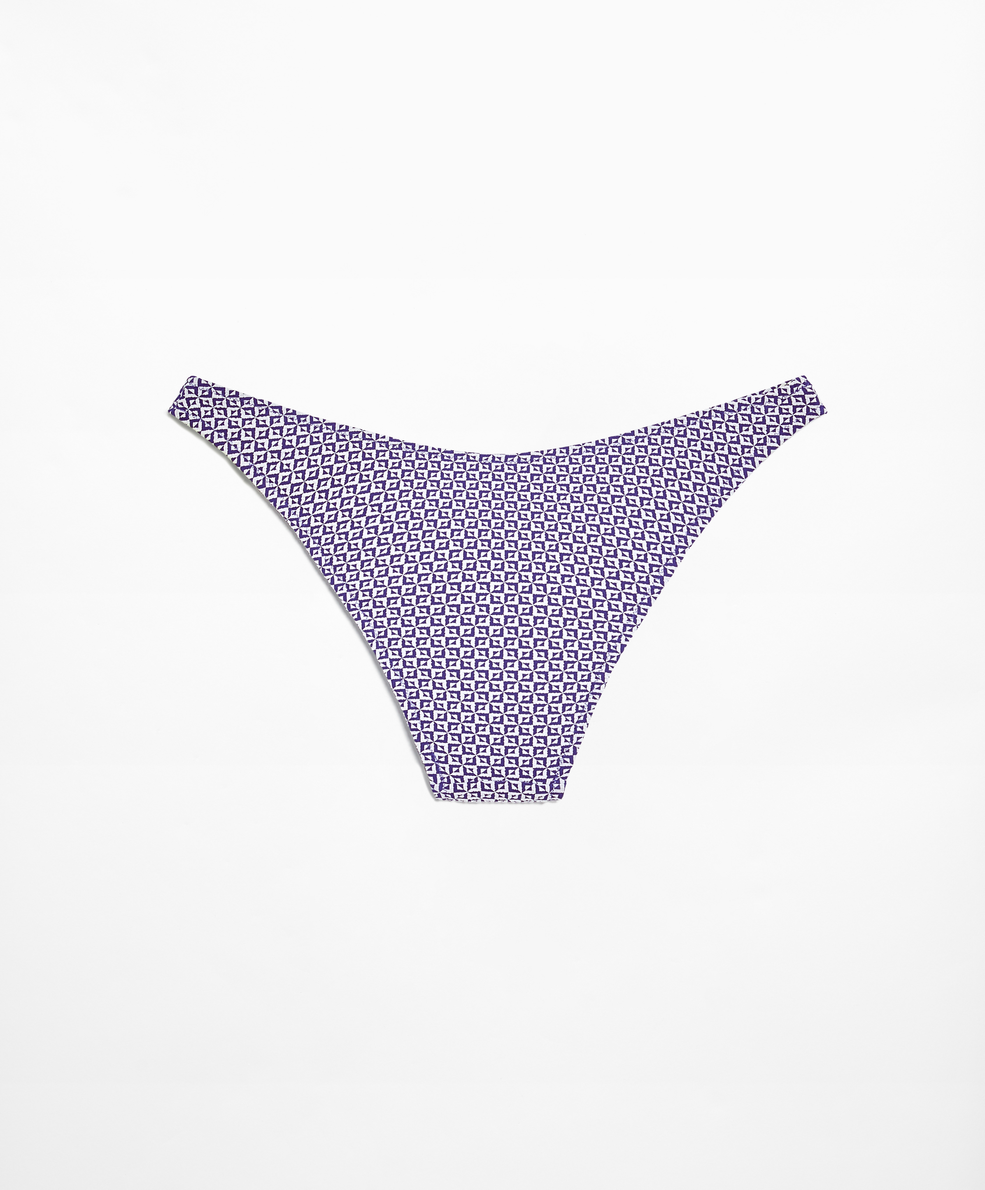 Geometric jacquard medium-coverage U-cut bikini briefs