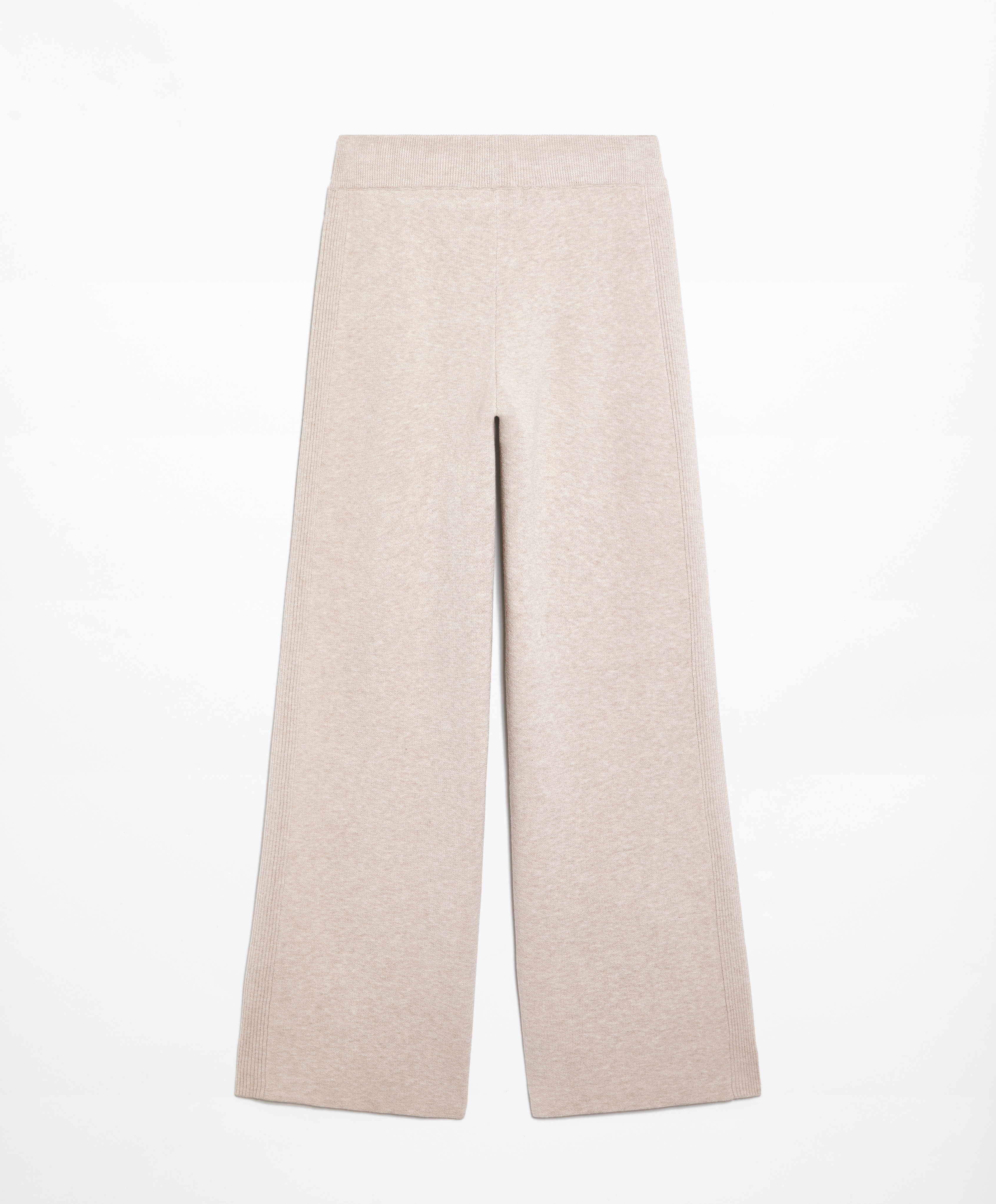 Side rib straight-leg knit trousers