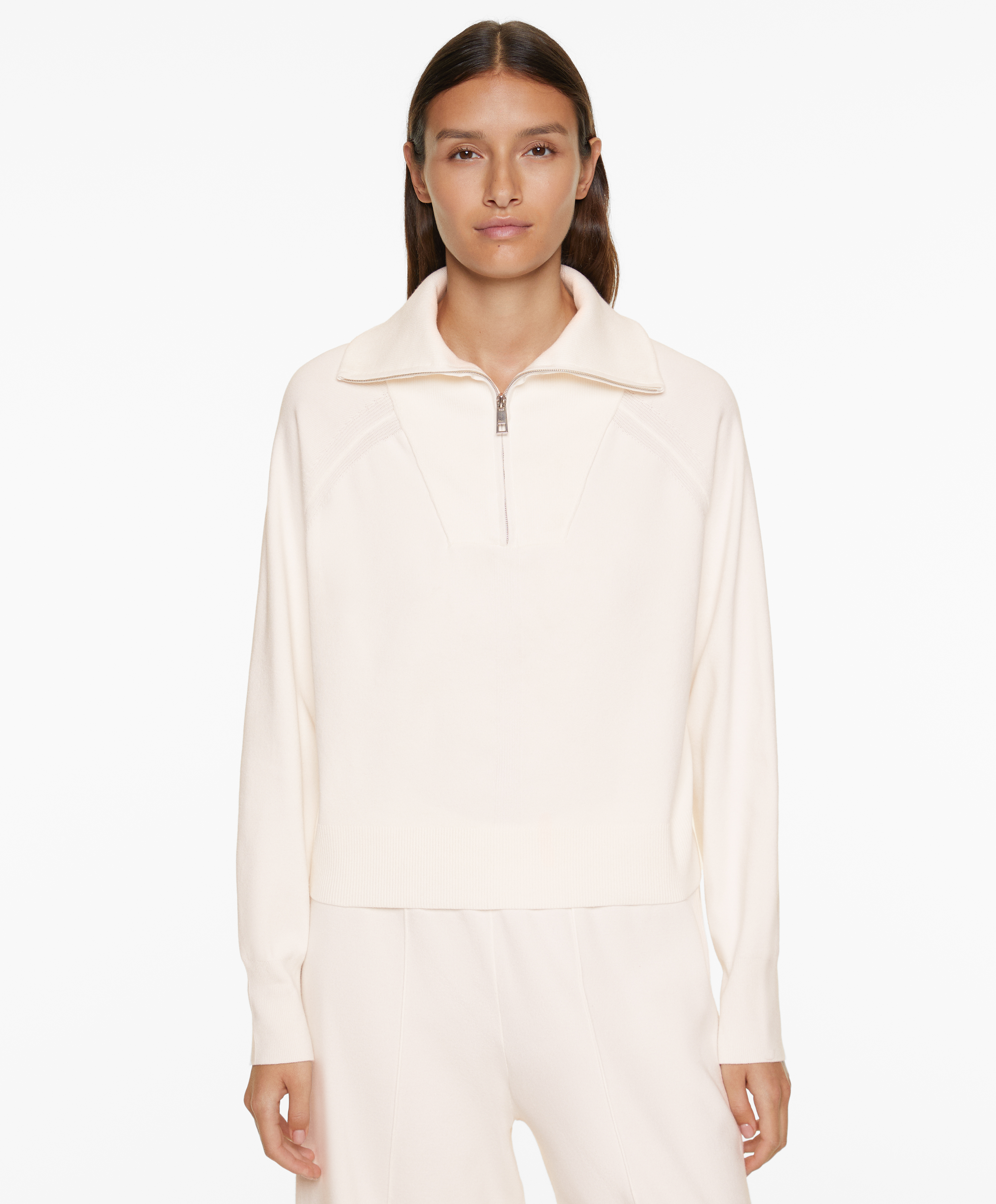 Half-zip knit sweatshirt