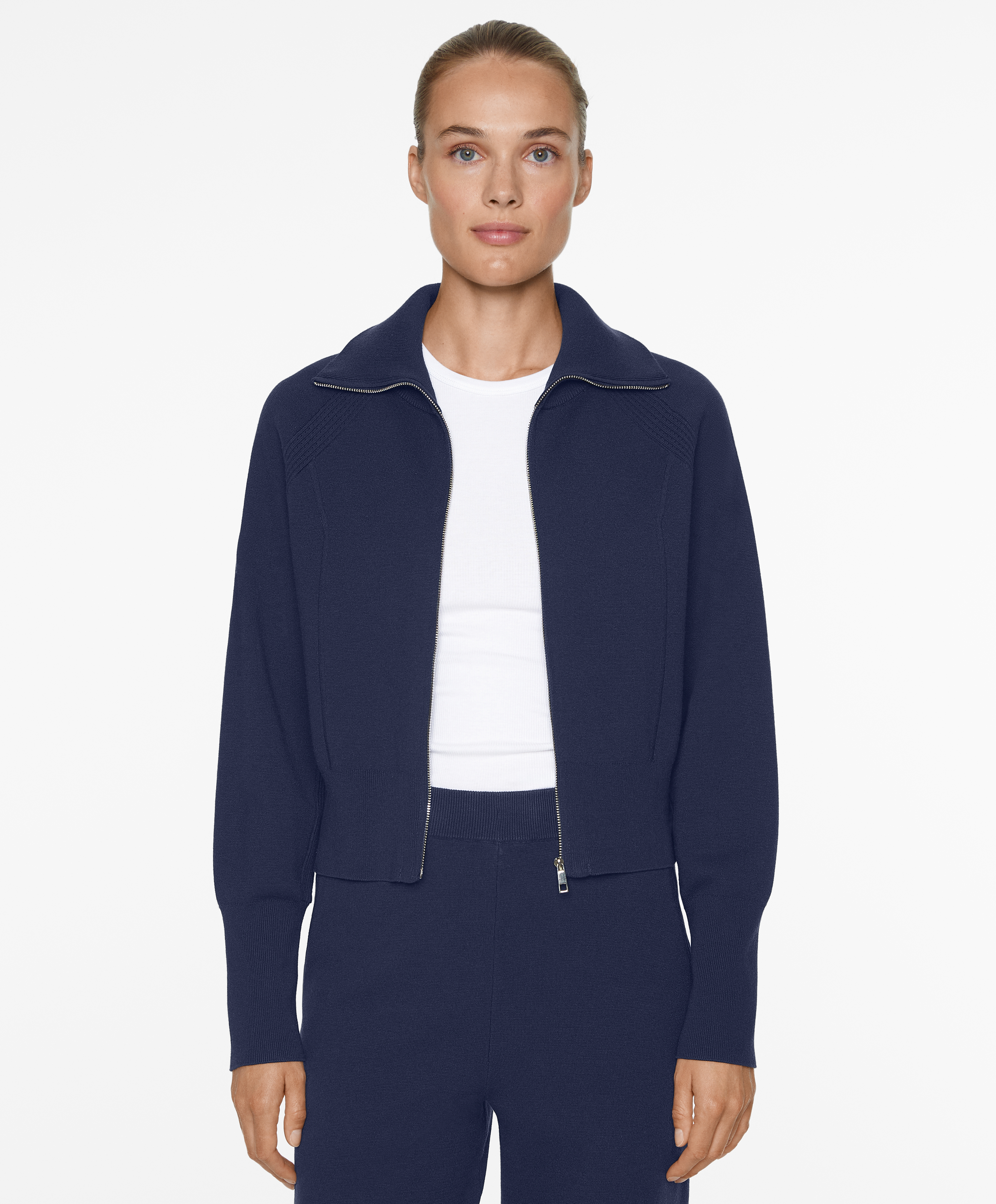 Milano knit zip-through jacket