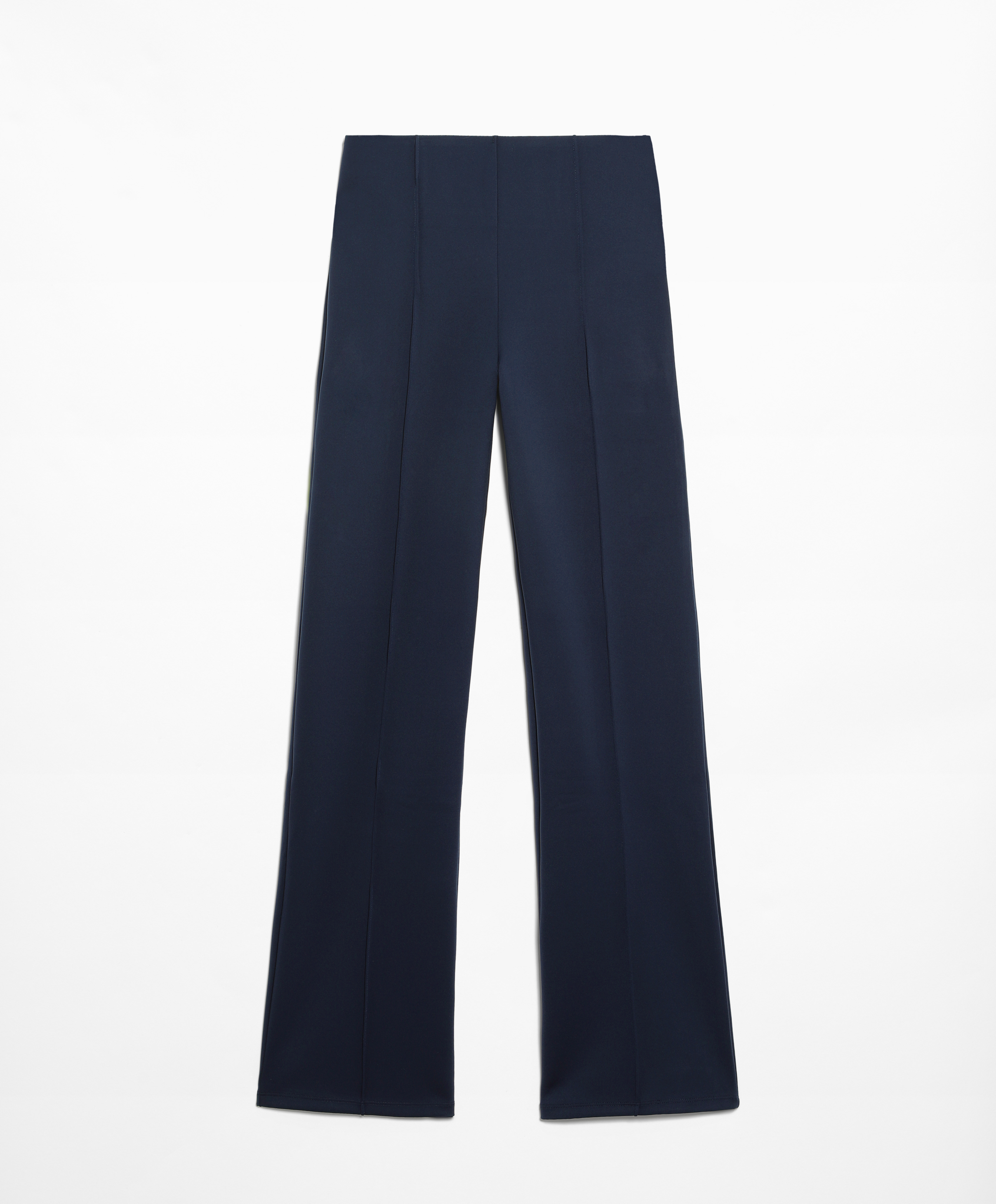 Neoprene-effect straight-leg trousers