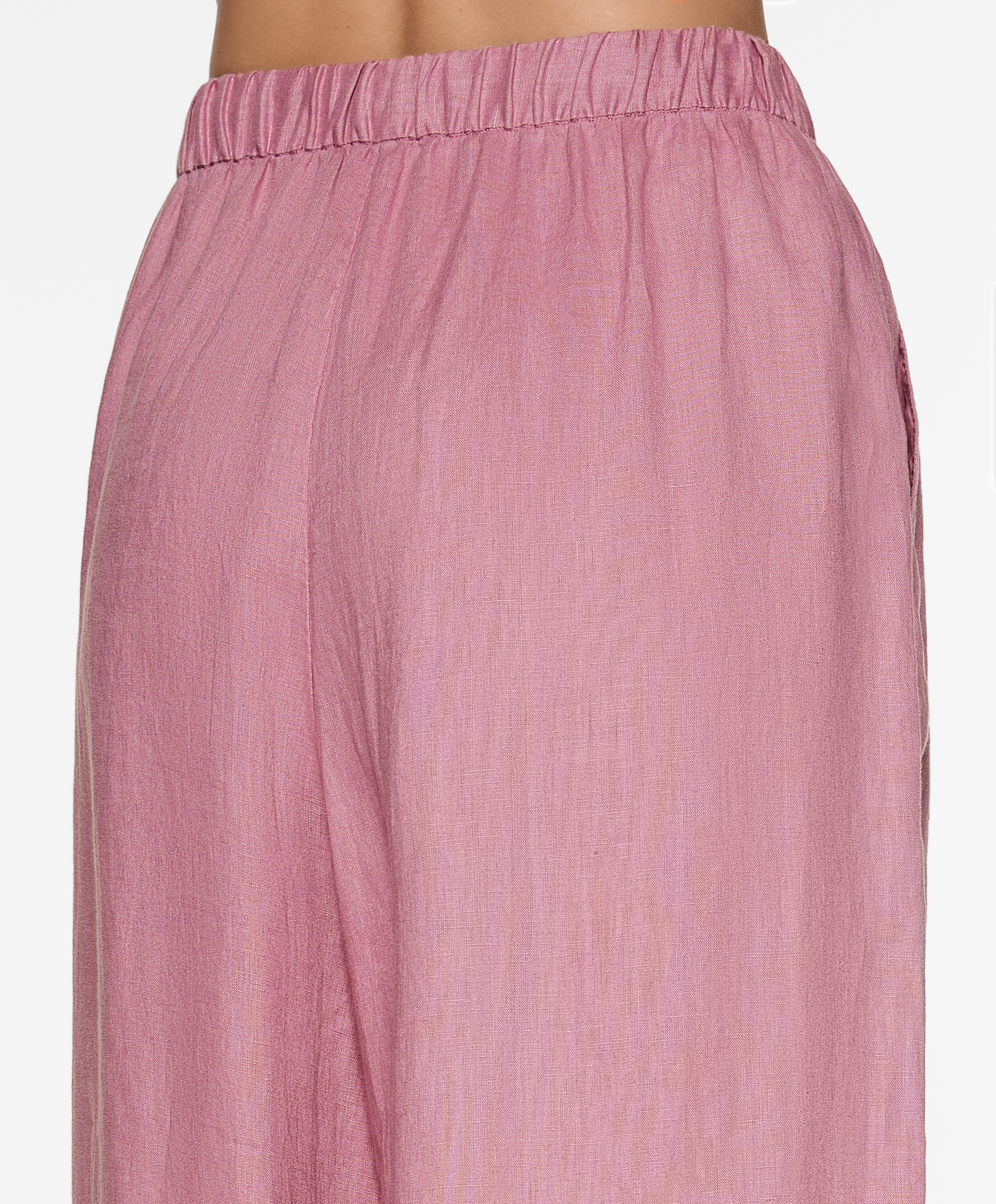 100% linen wide straight-leg trousers