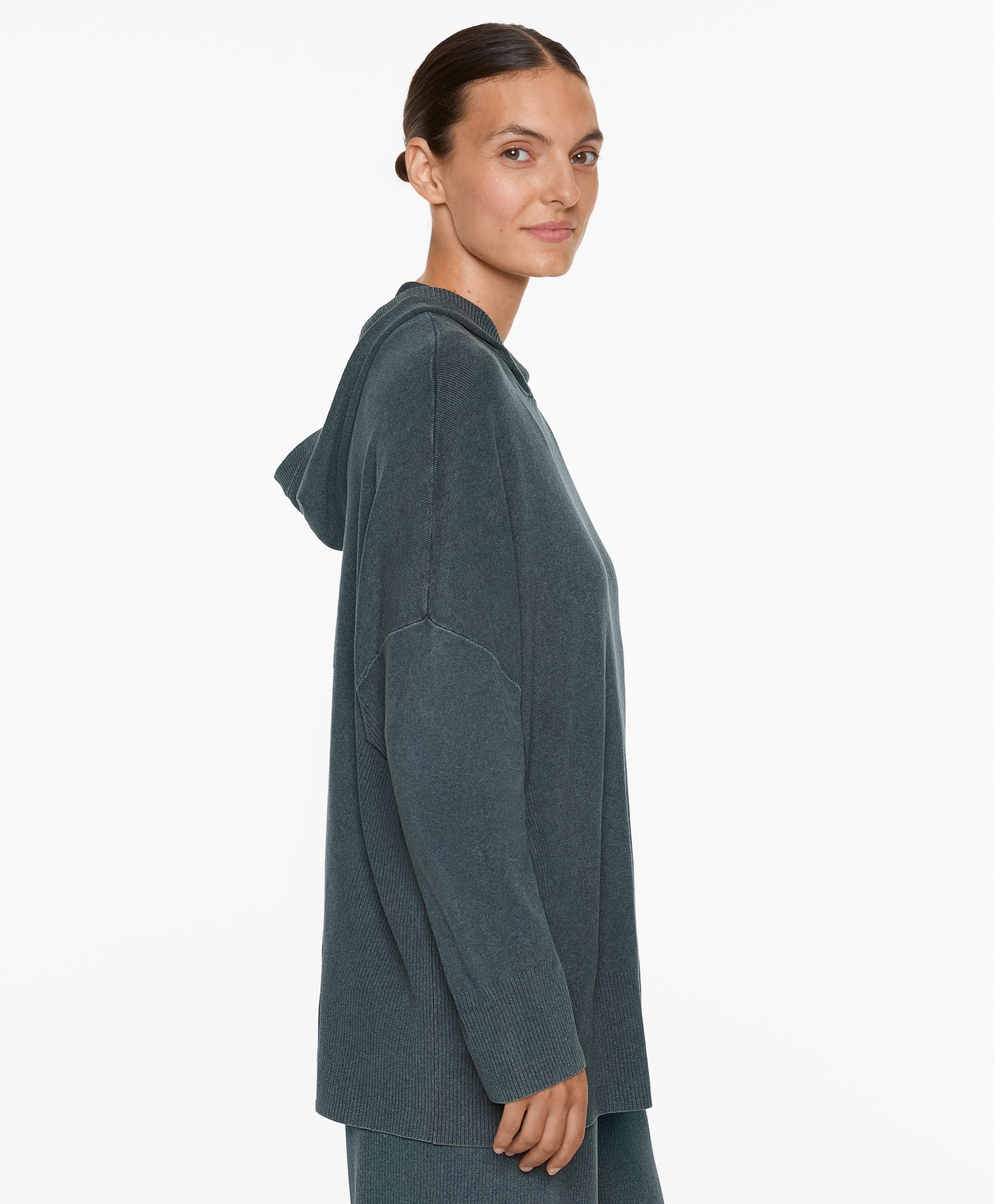 Hooded knit sweatshirt