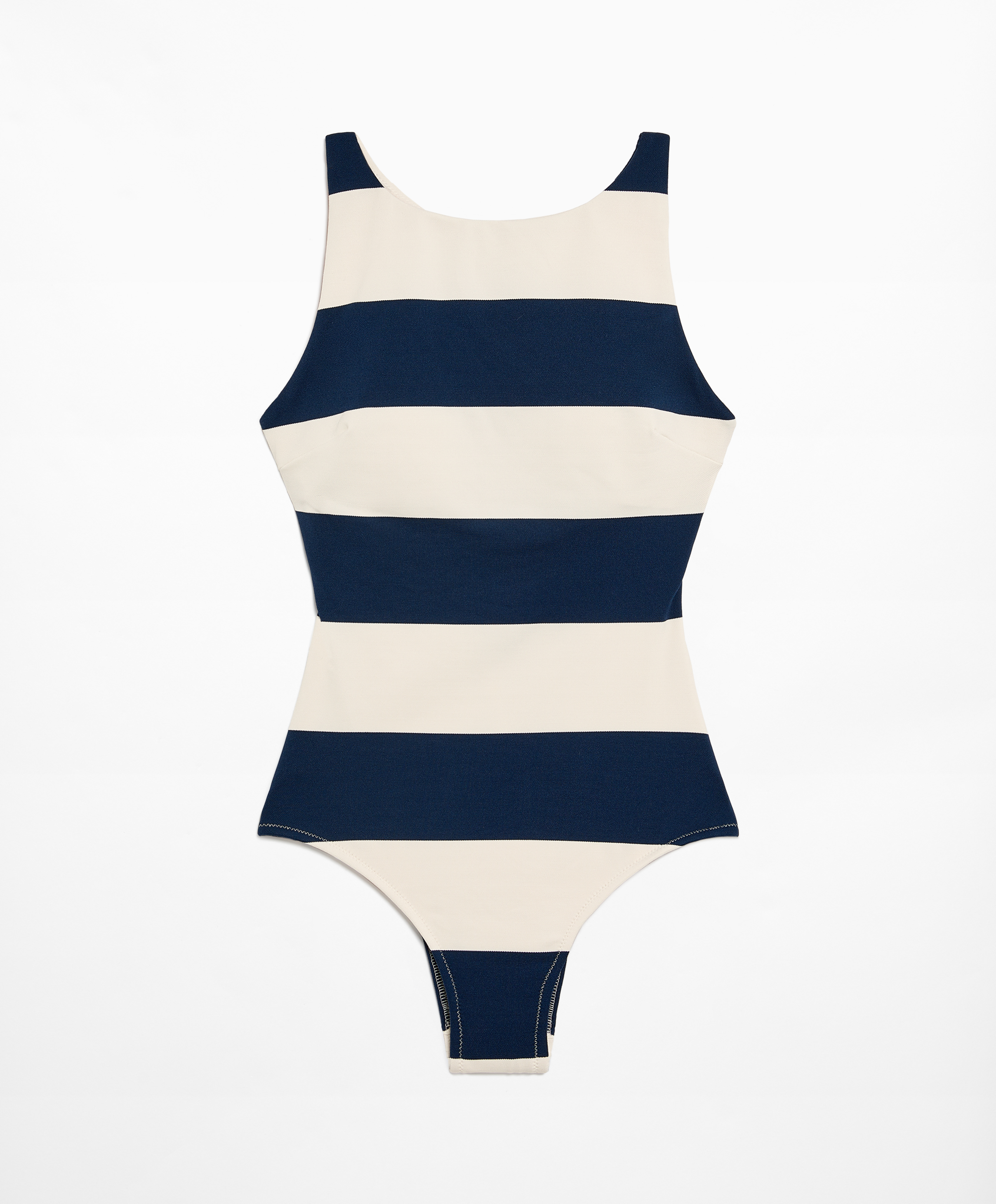 Stripe halter swimsuit