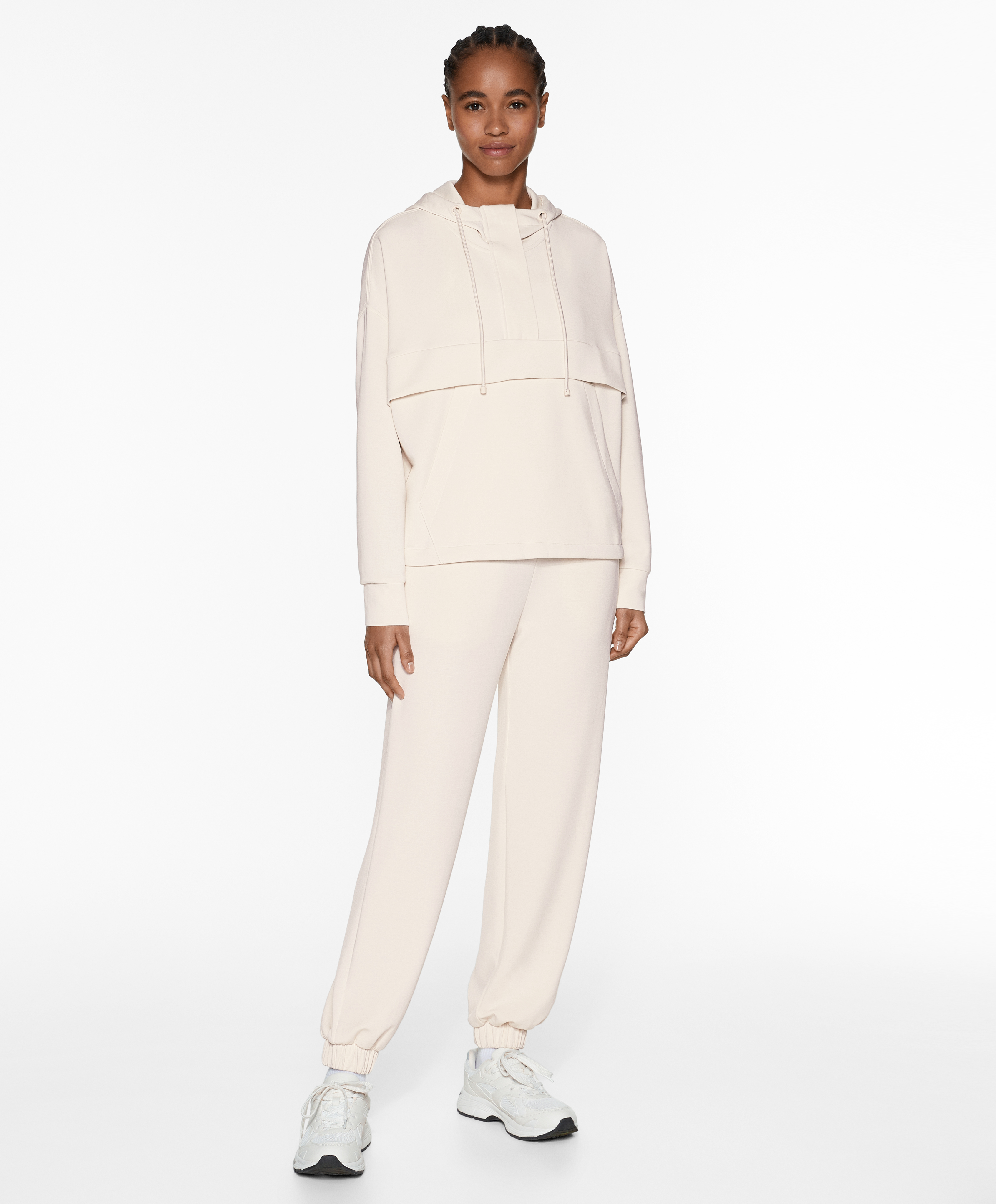 Soft-touch sweatshirt with modal and zip