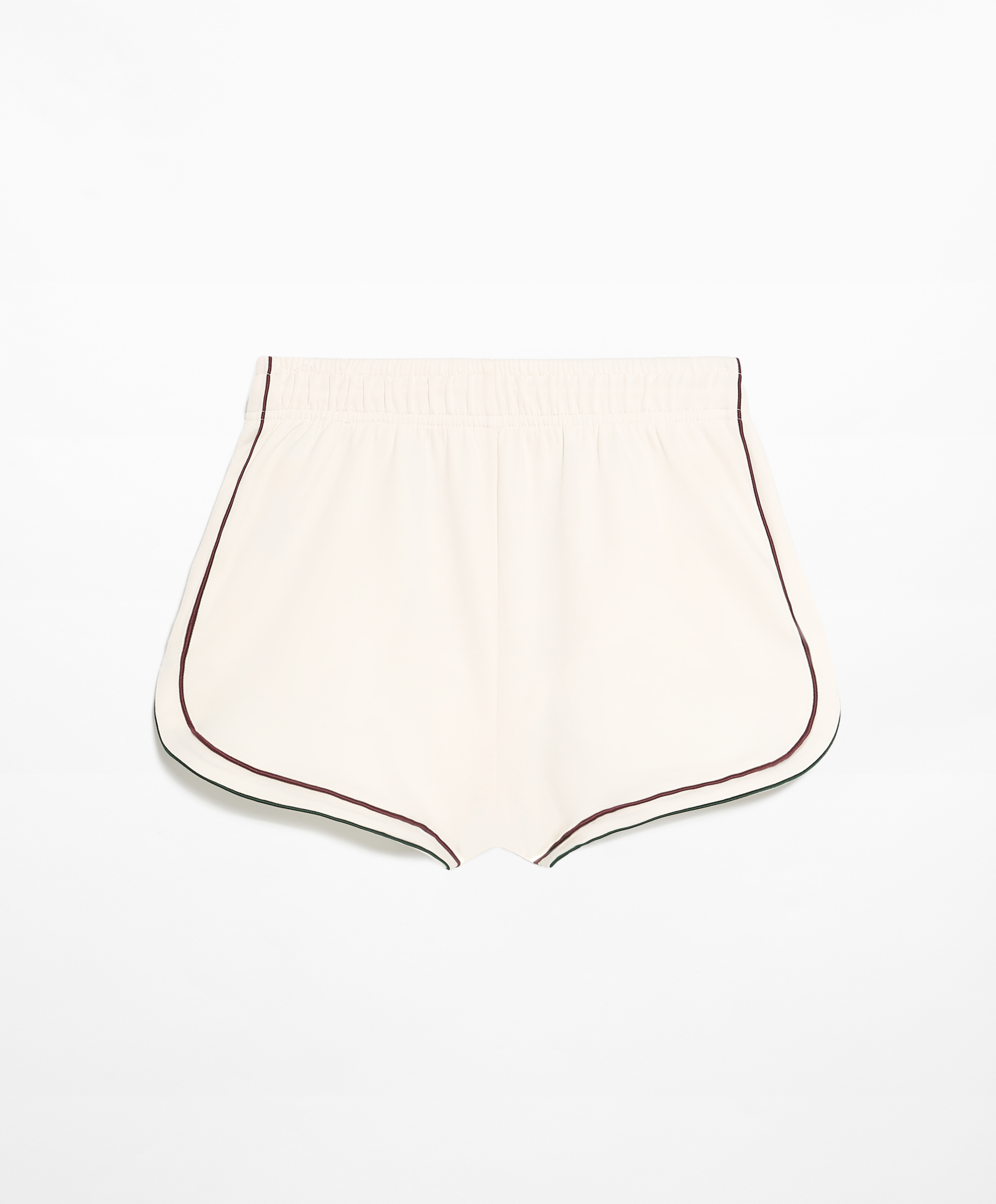 Cotton blend piqué shorts with double piping