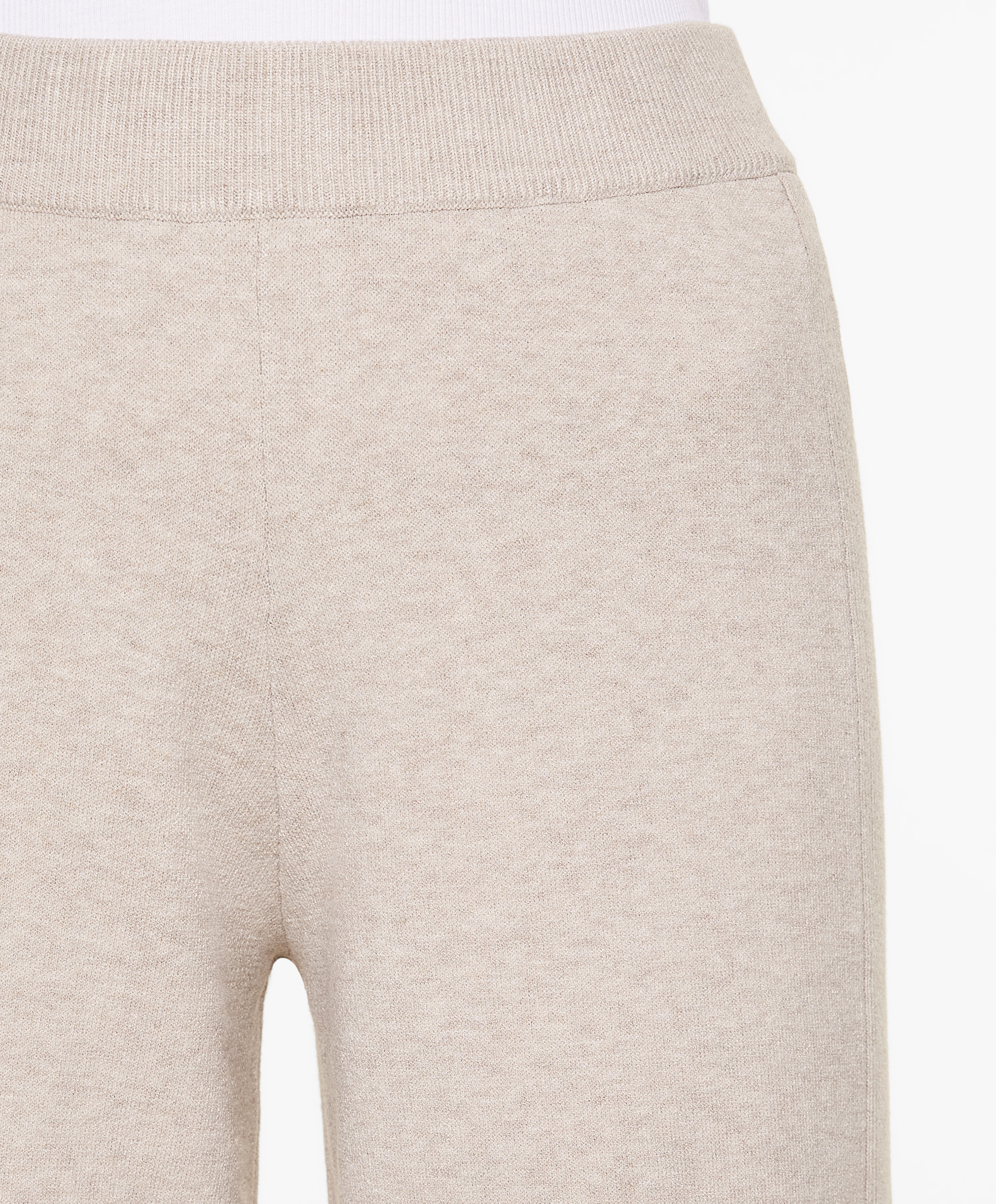 Side rib straight-leg knit trousers