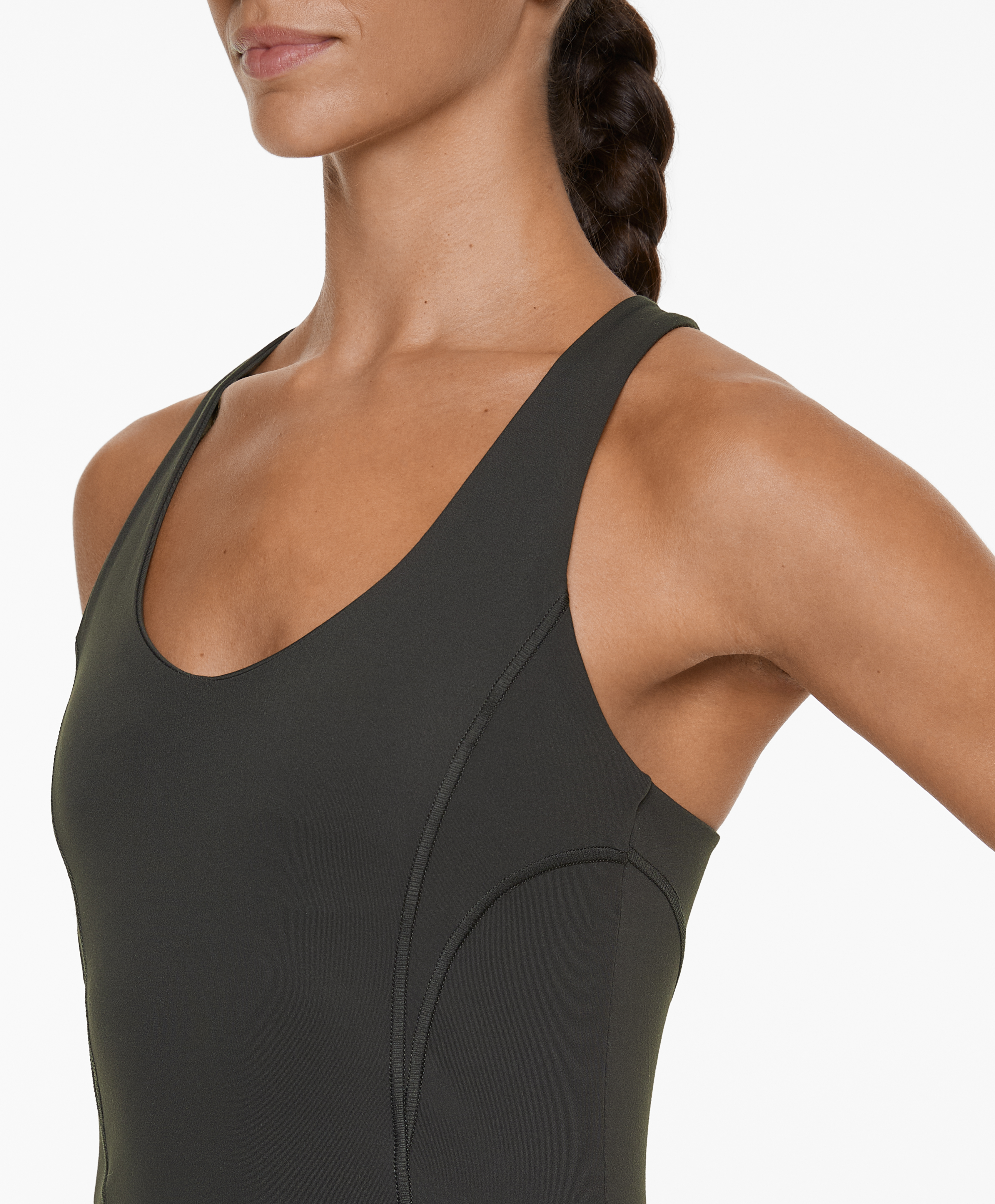 Comfortlux tank top with overlocking detail