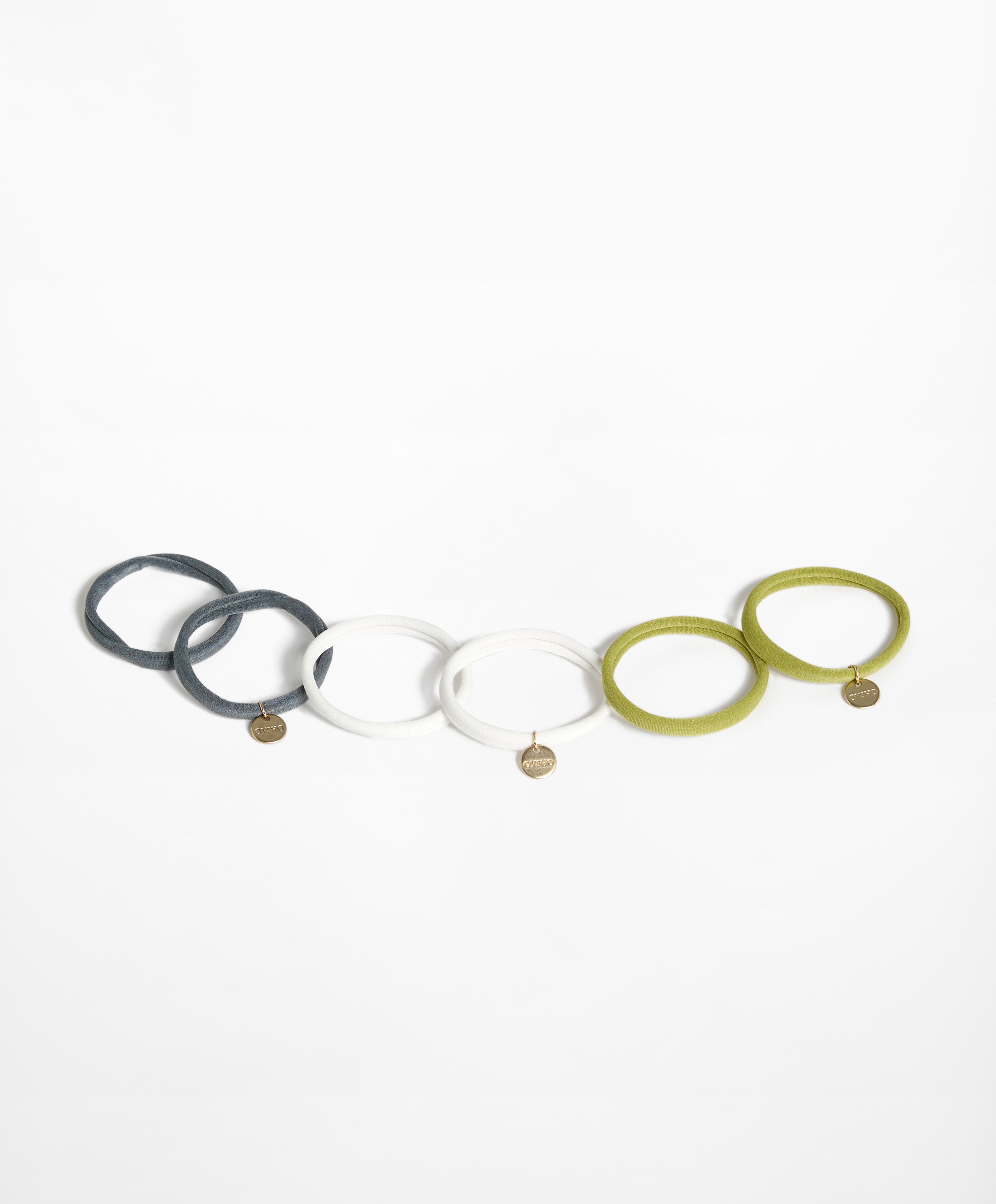 6 Oysho plaque hair ties
