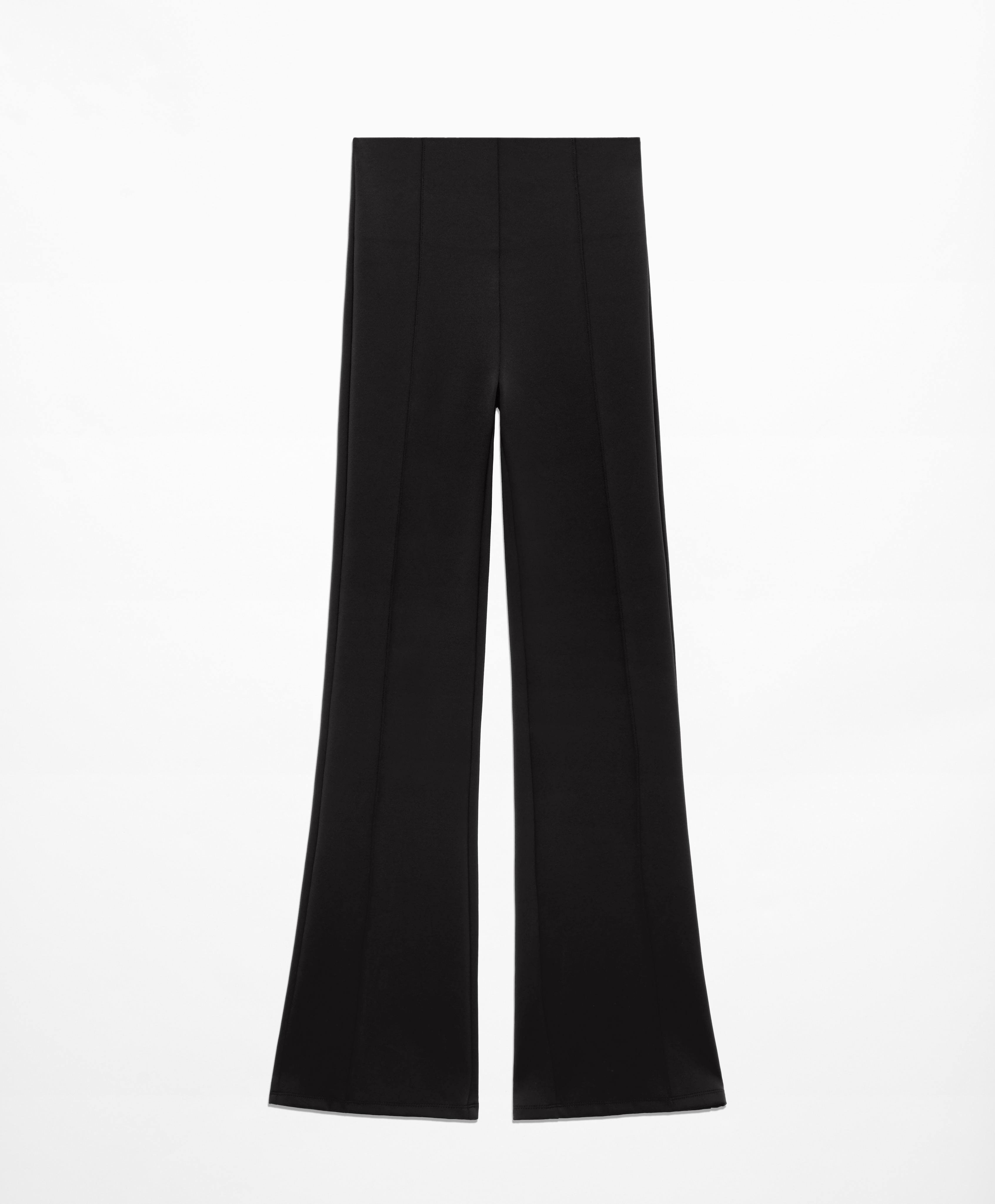 Neoprene-effect flare trousers