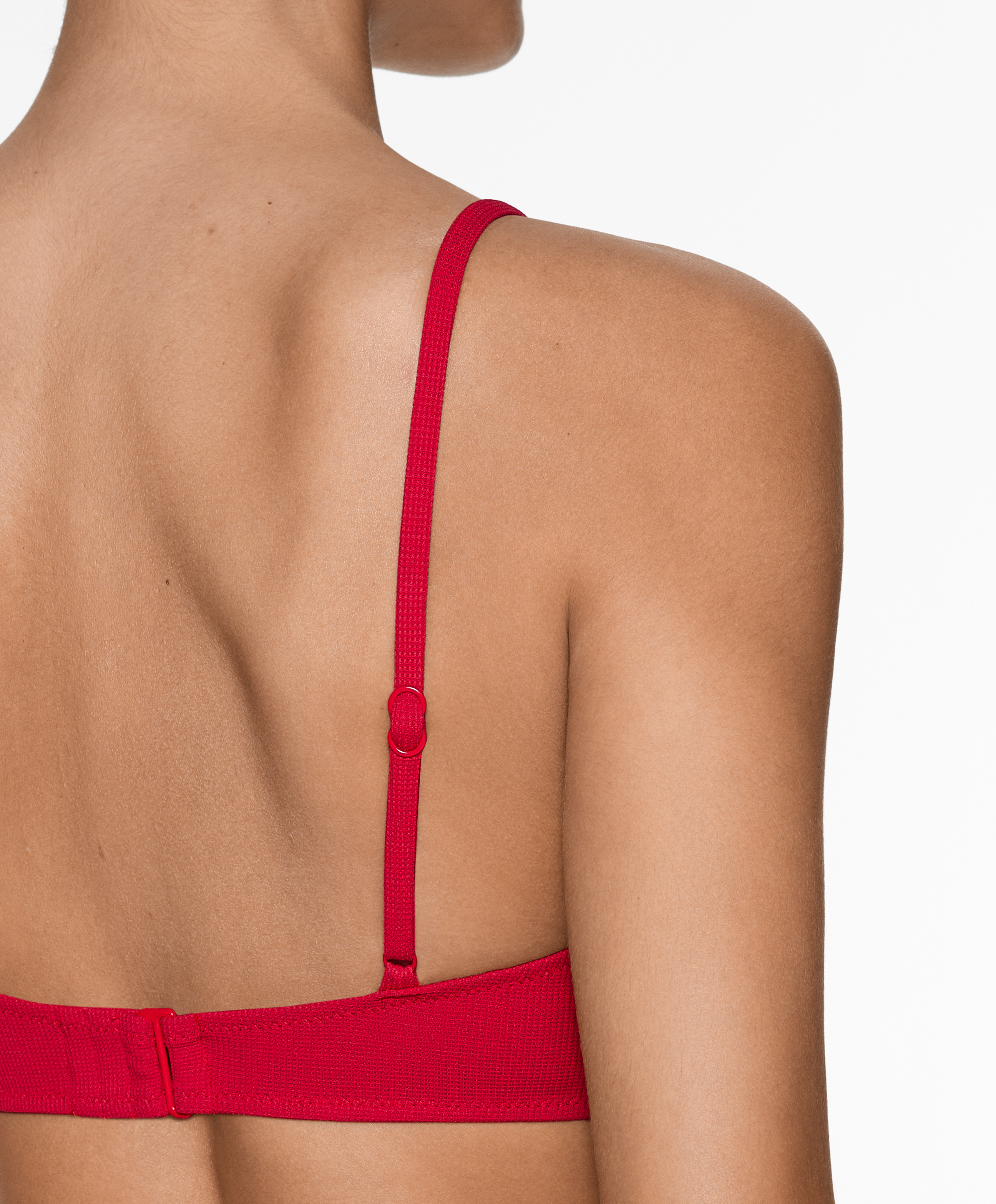 Piqué triangle bikini top