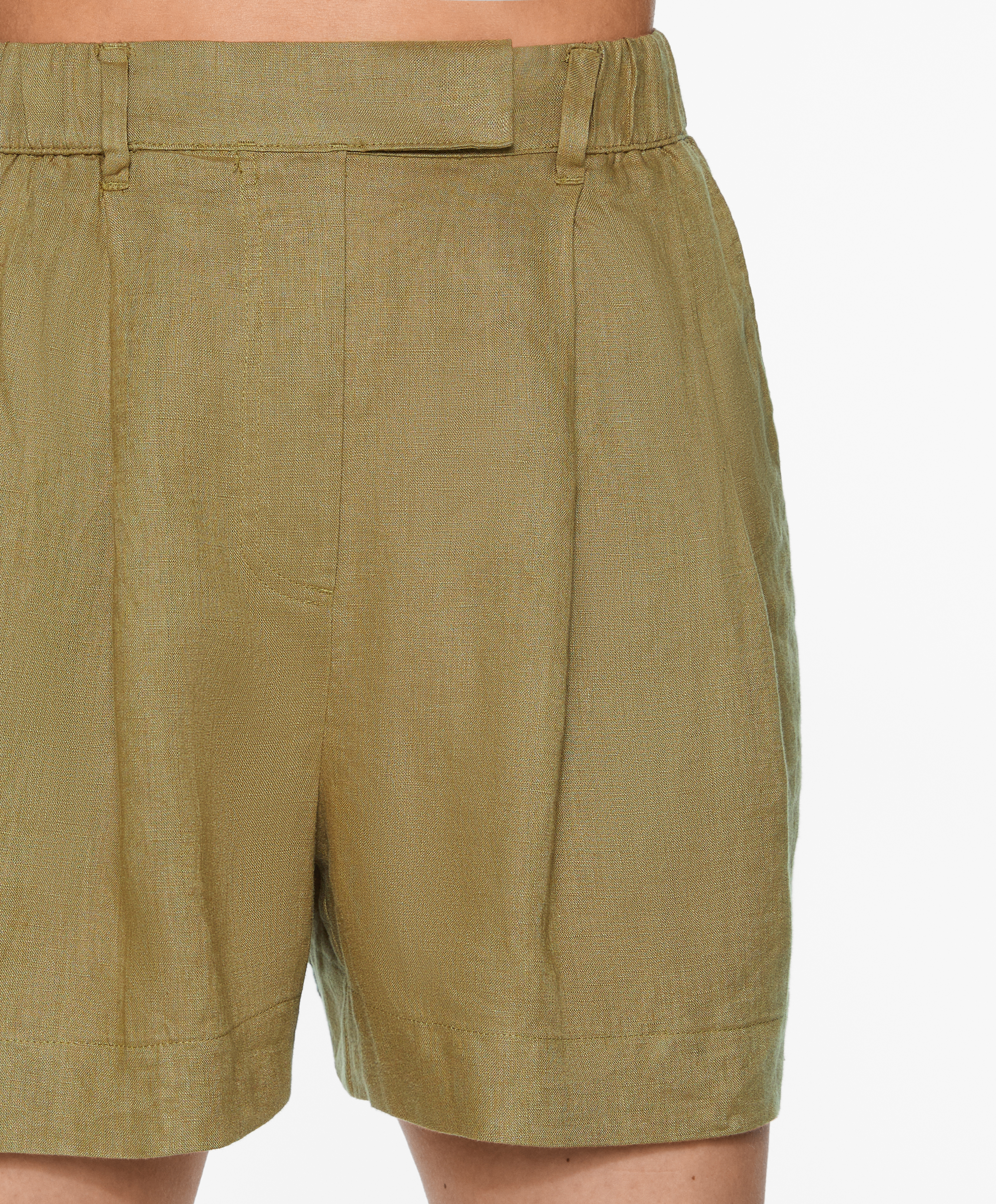 100% linen tailored-fit shorts