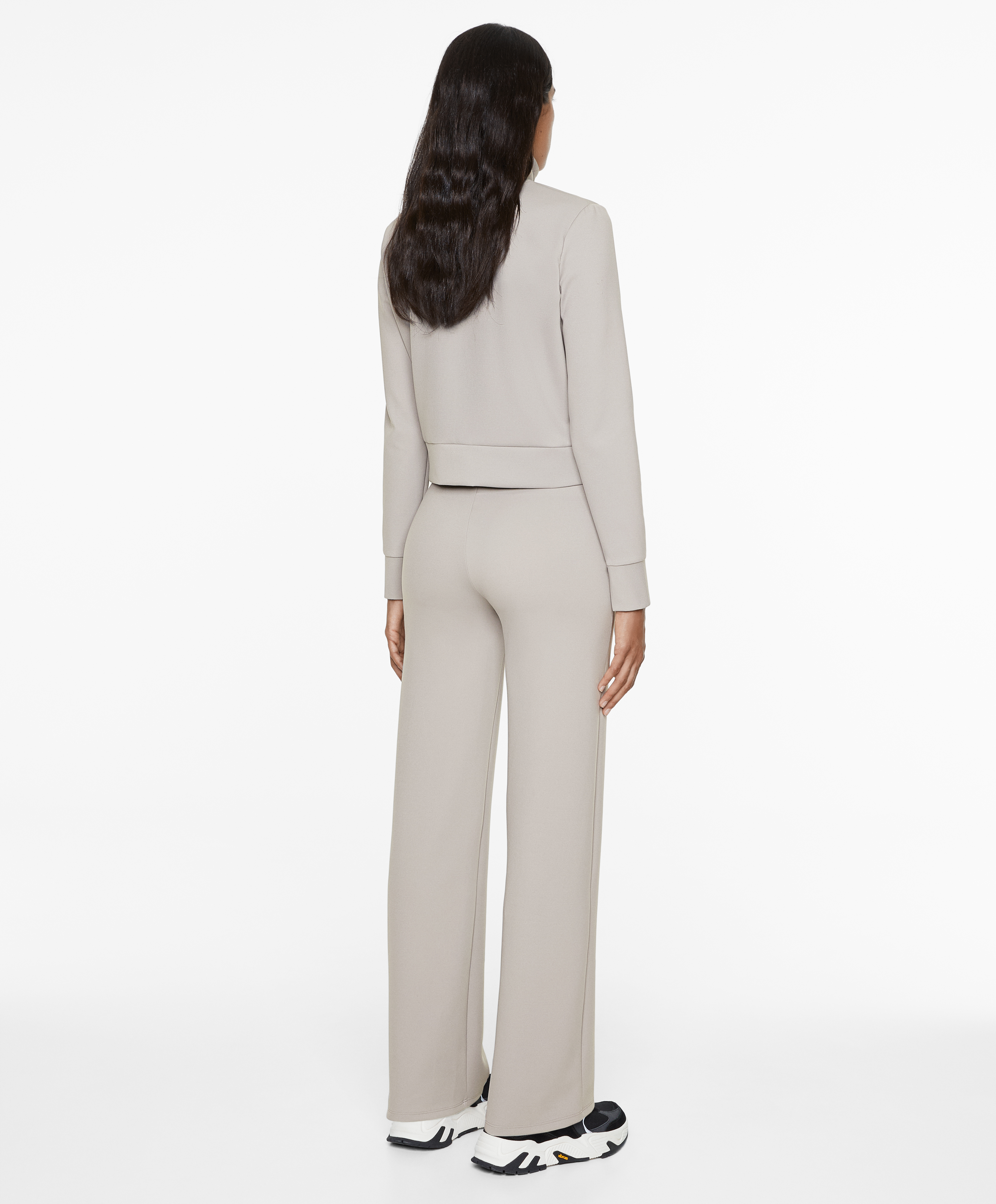 Neoprene-effect straight-leg trousers