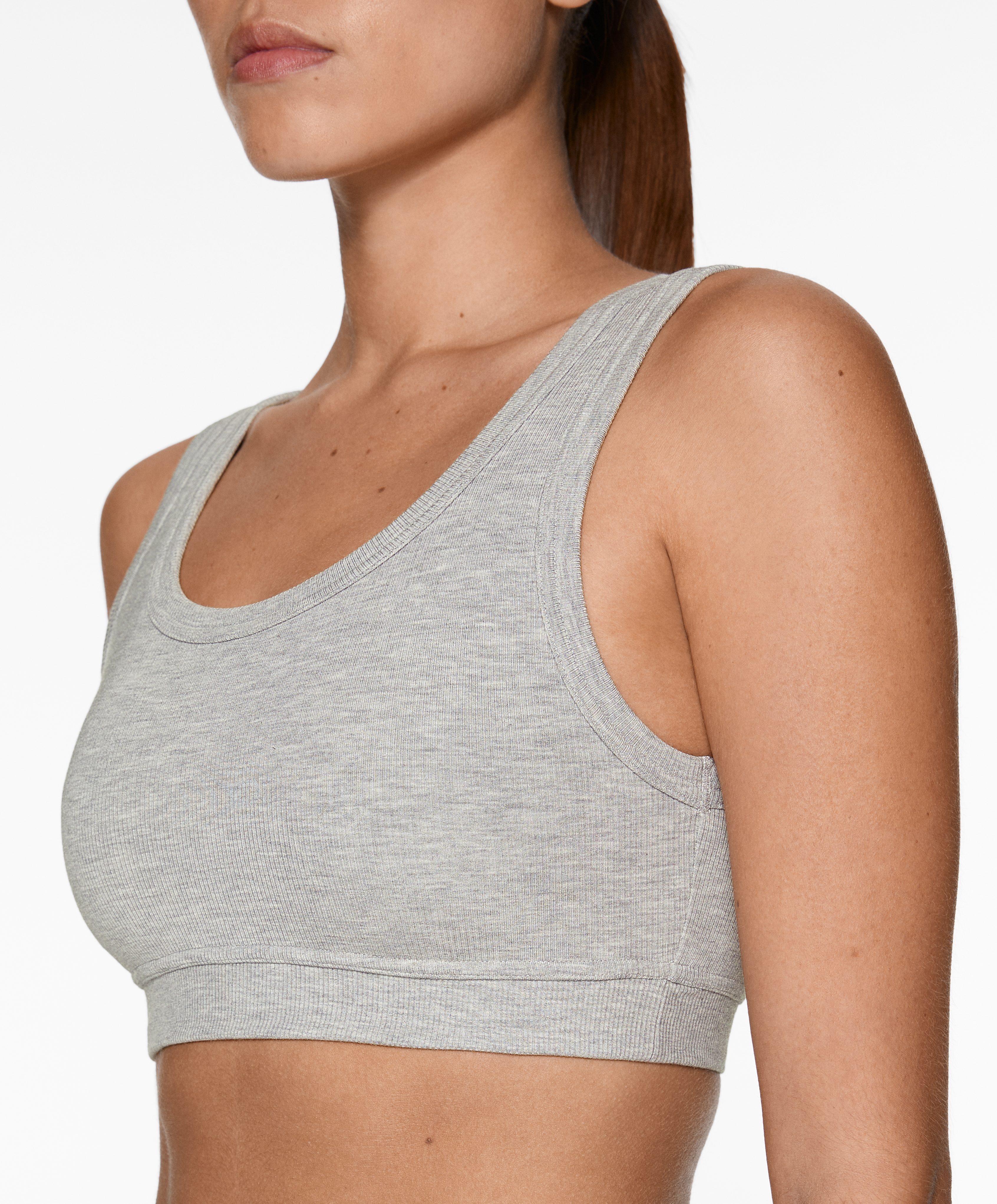 Rib bra top with modal