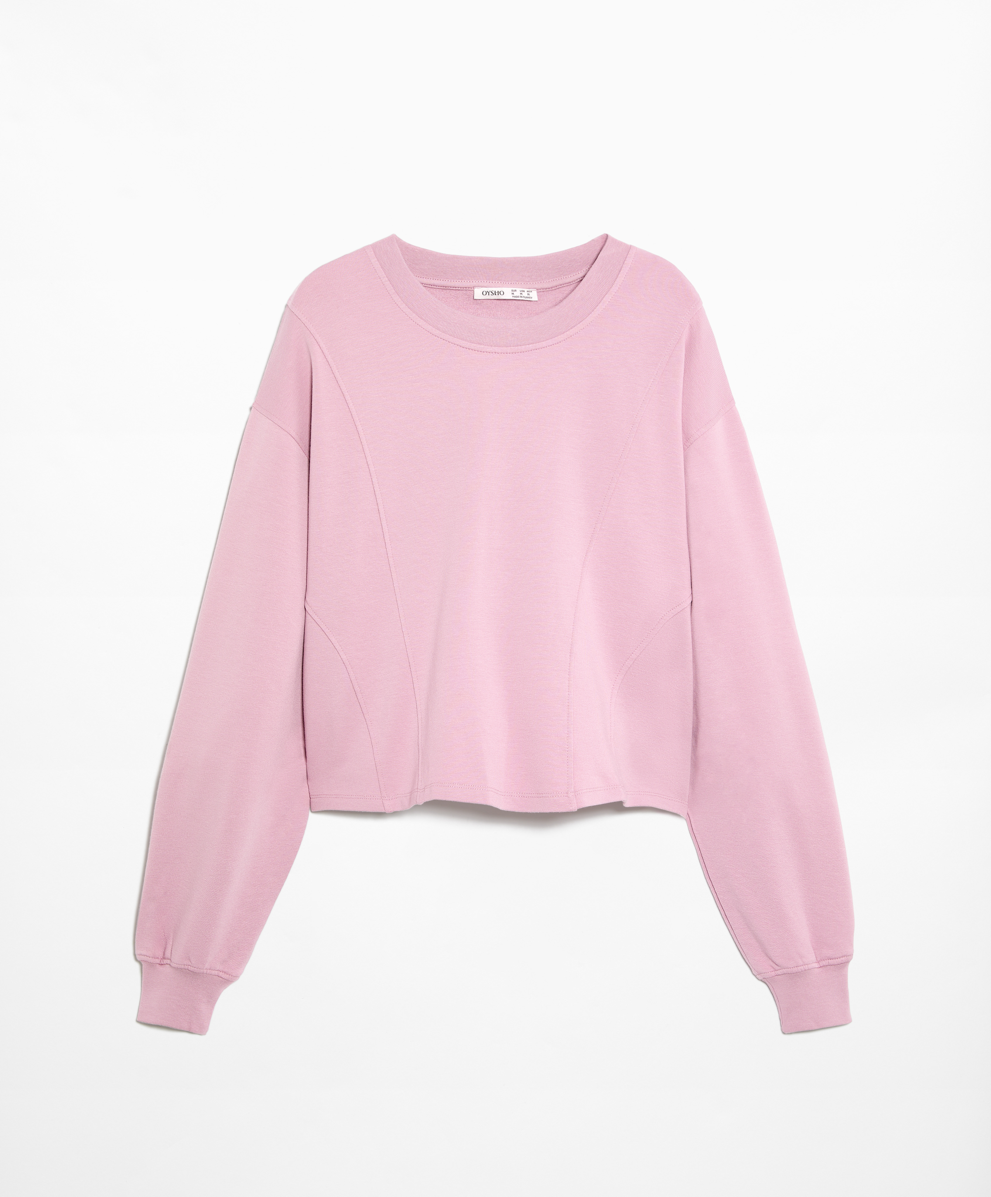 Crop sweatshirt with cotton and modal