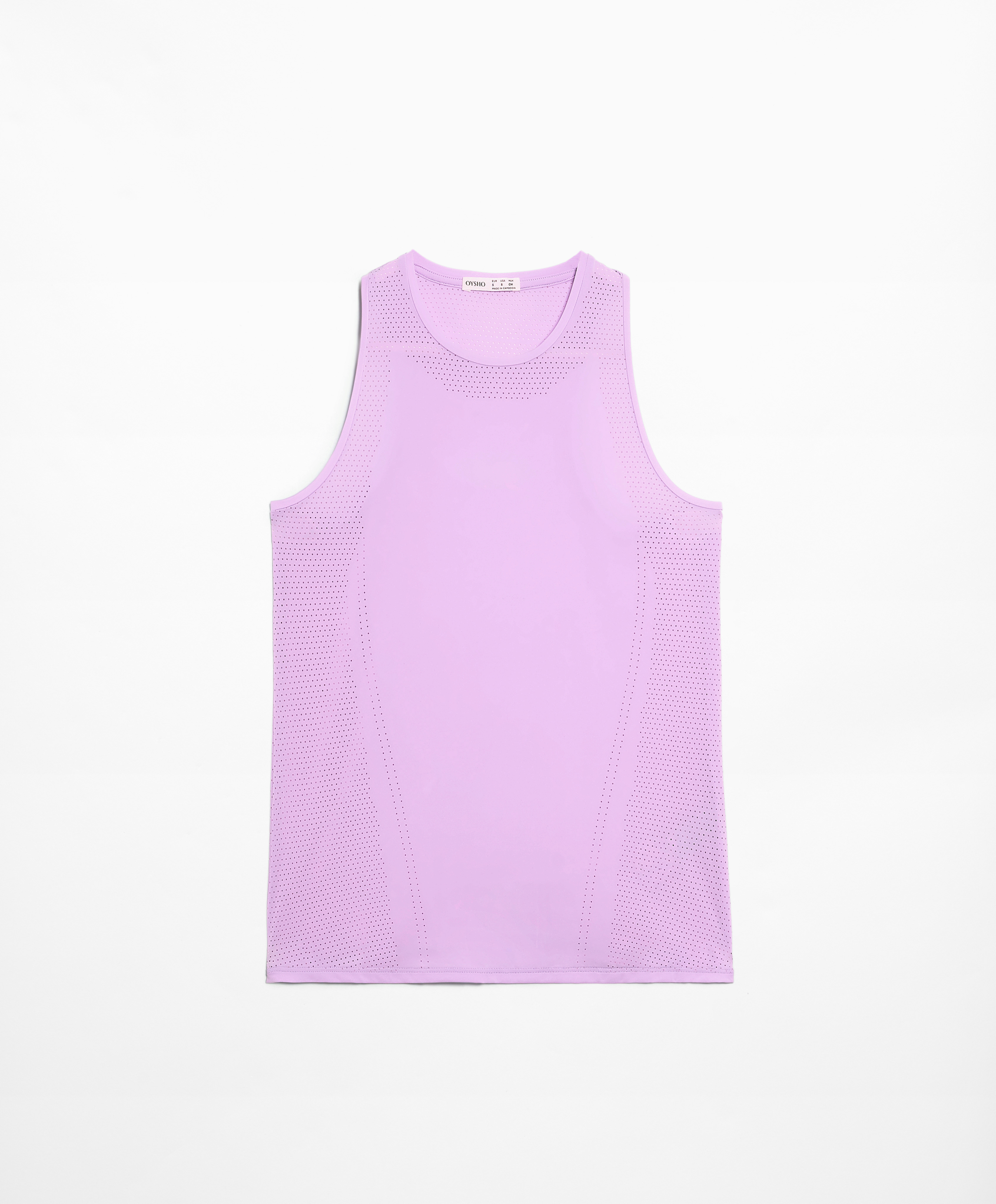 Sleeveless technical T-shirt with open back