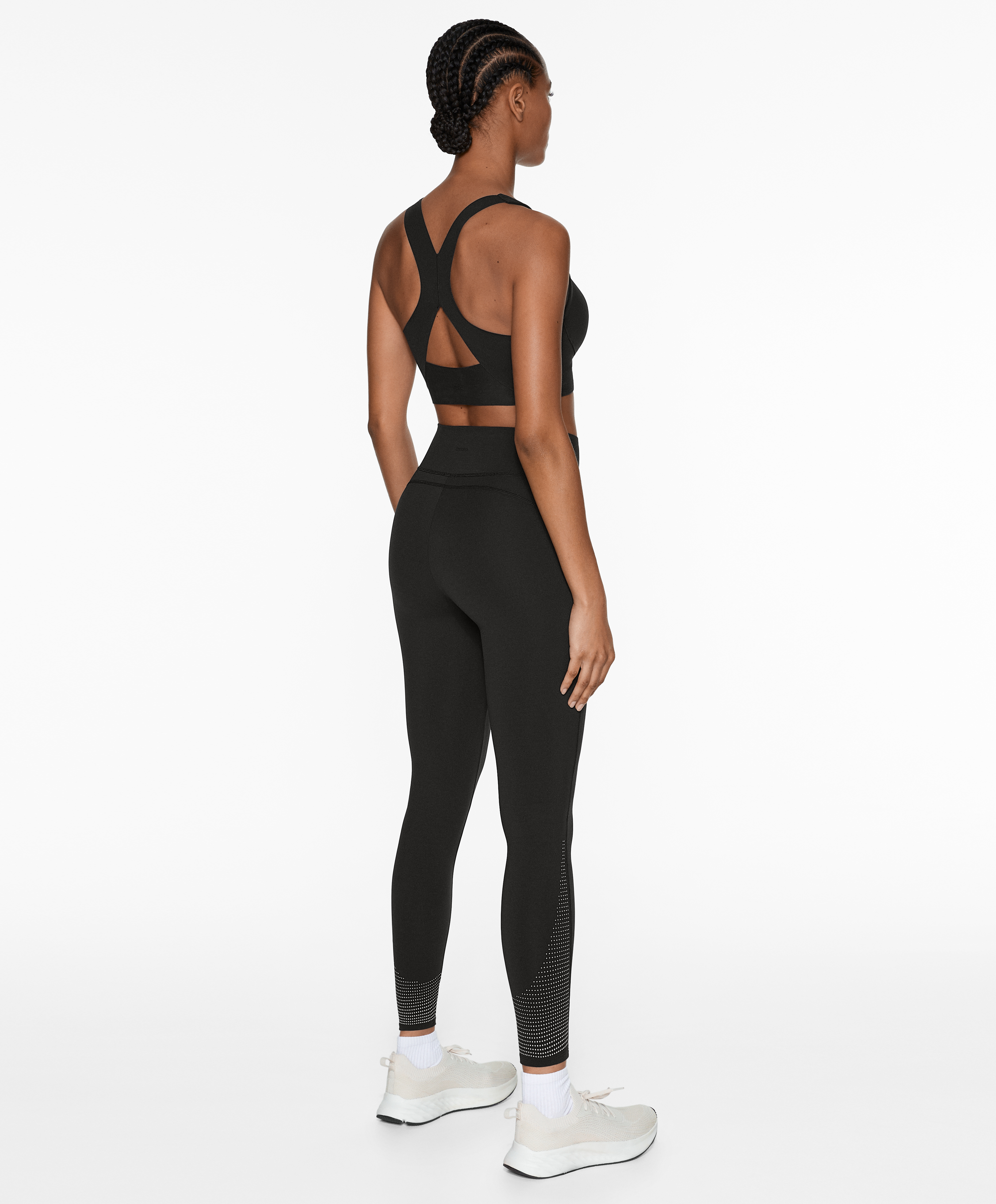 Compressive running high-rise 65cm ankle-length leggings