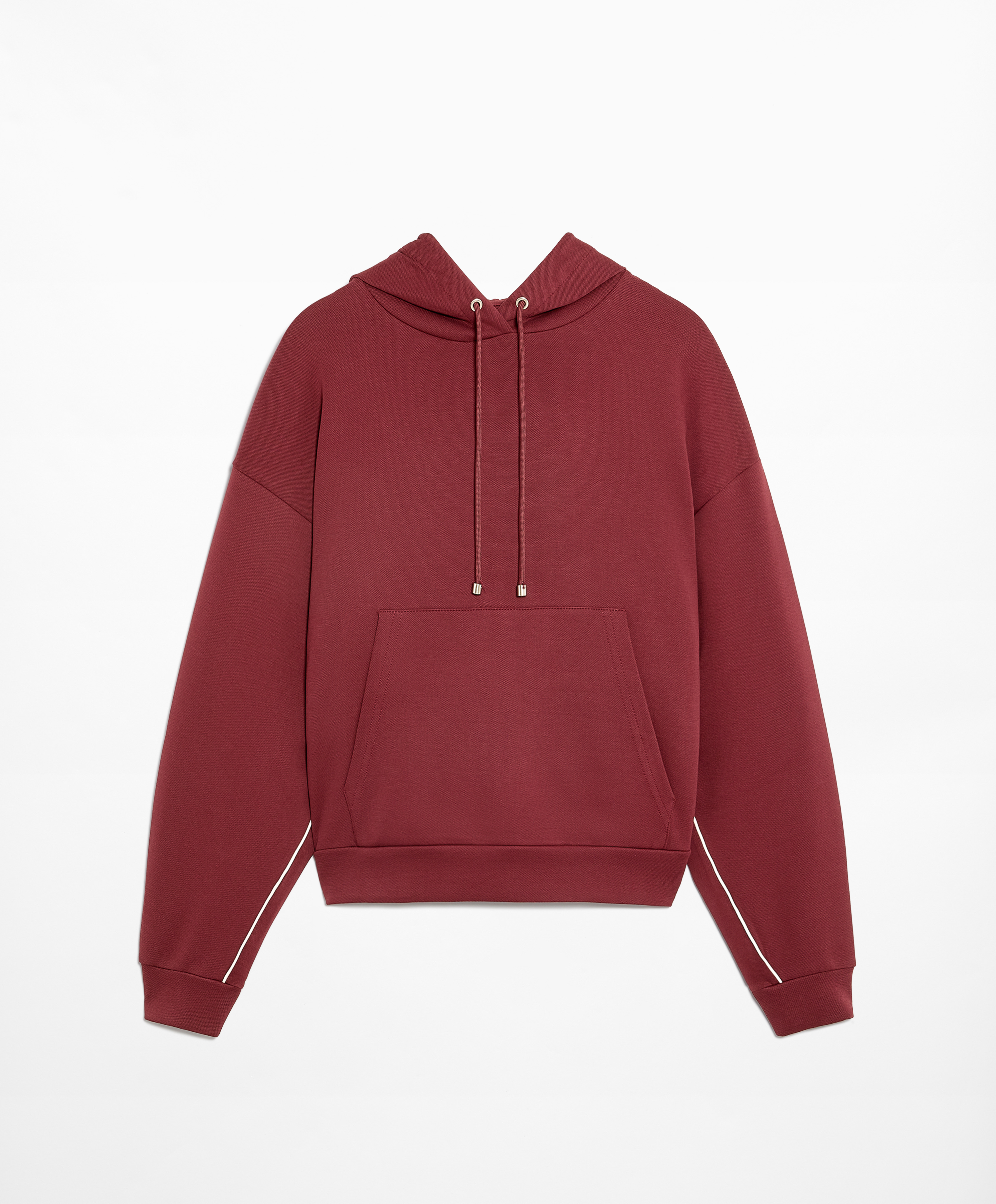 Cotton blend hoodie with piping