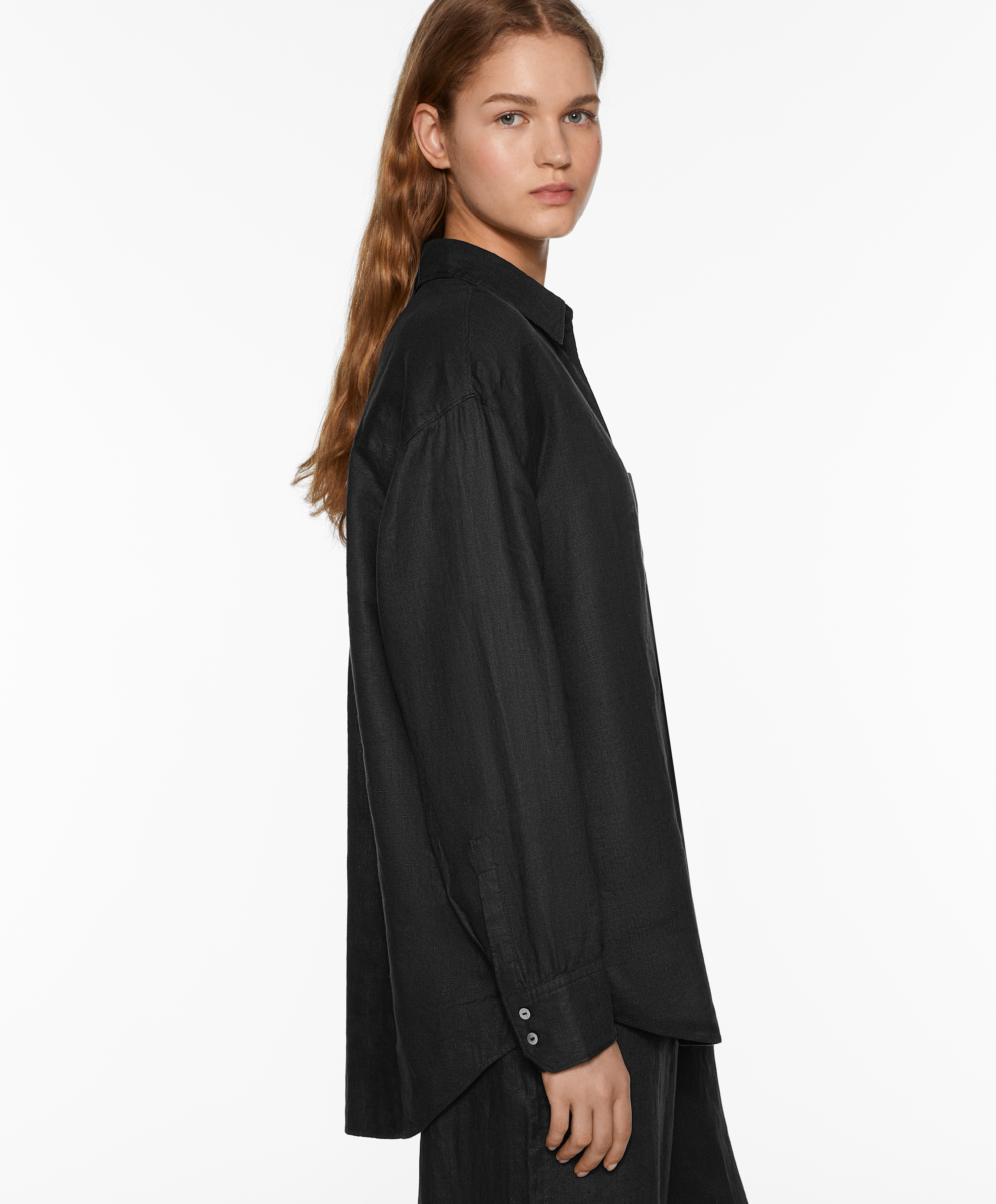 100% linen long-sleeved shirt