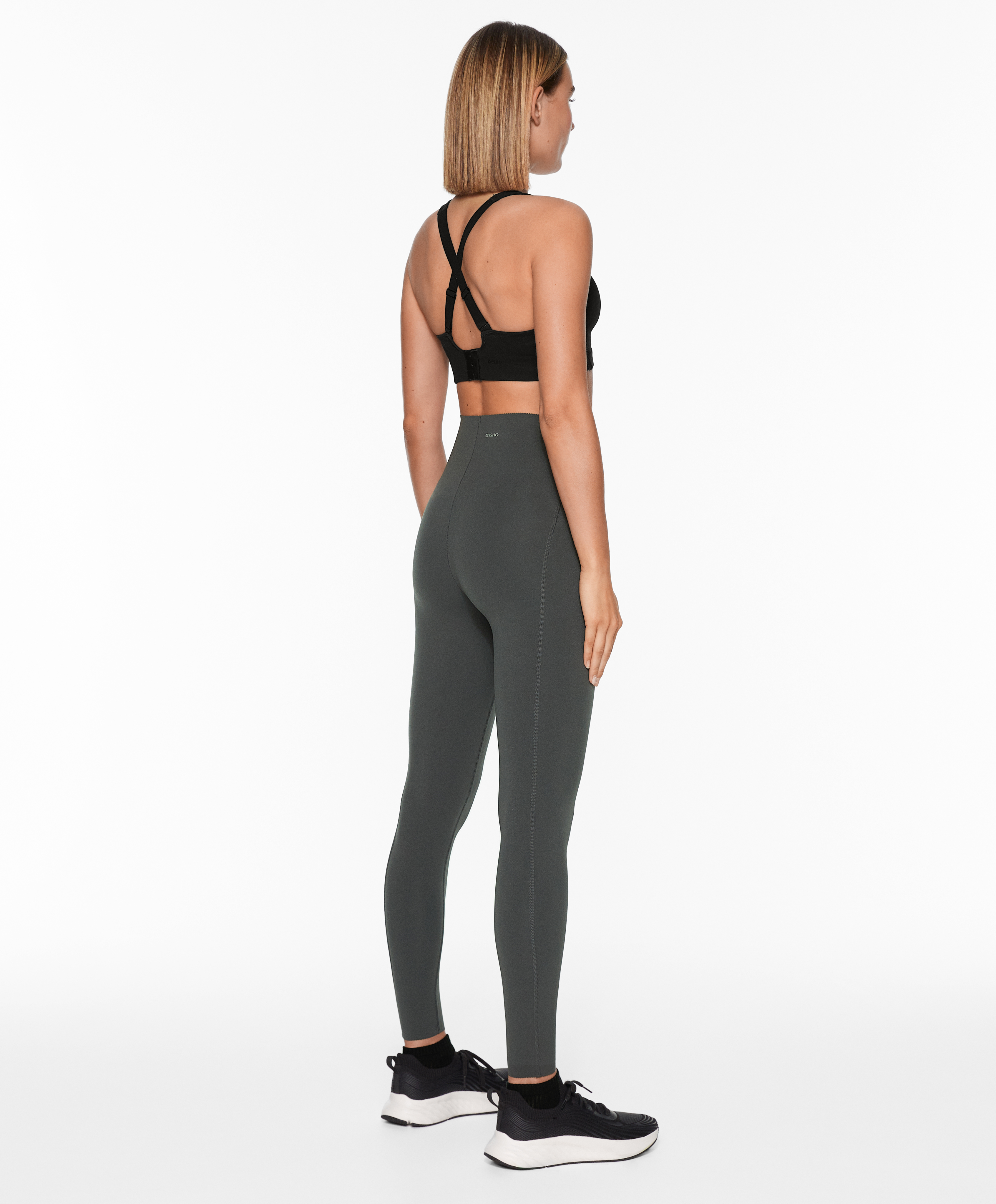 Compressive core control ankle-length leggings