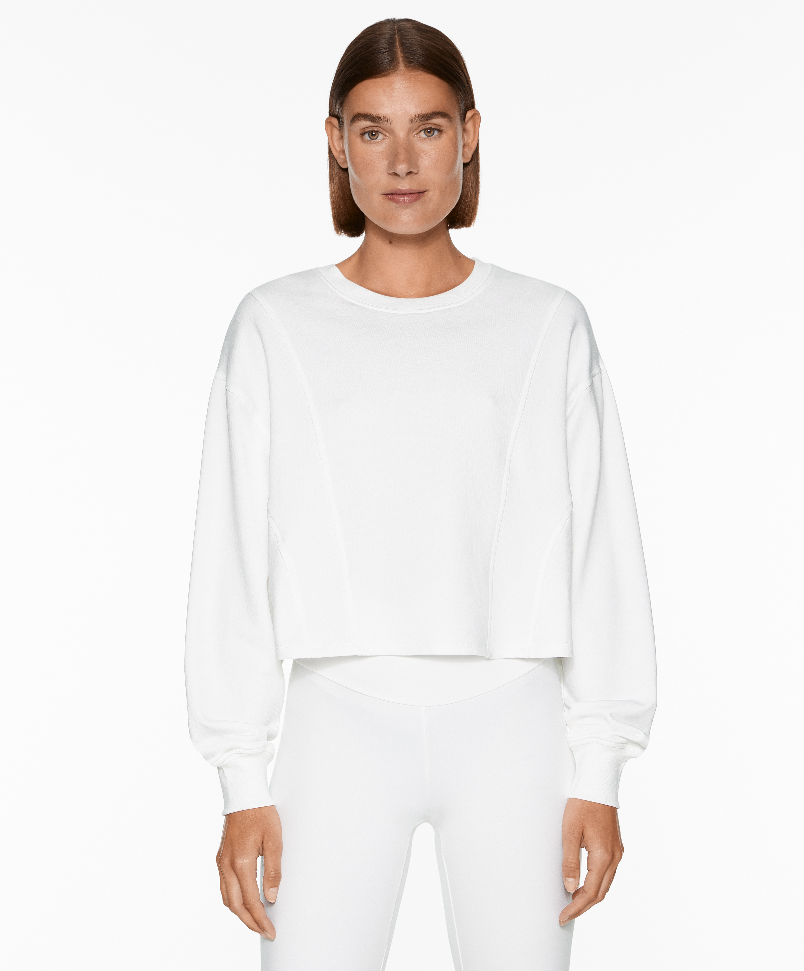 Crop sweatshirt with cotton and modal