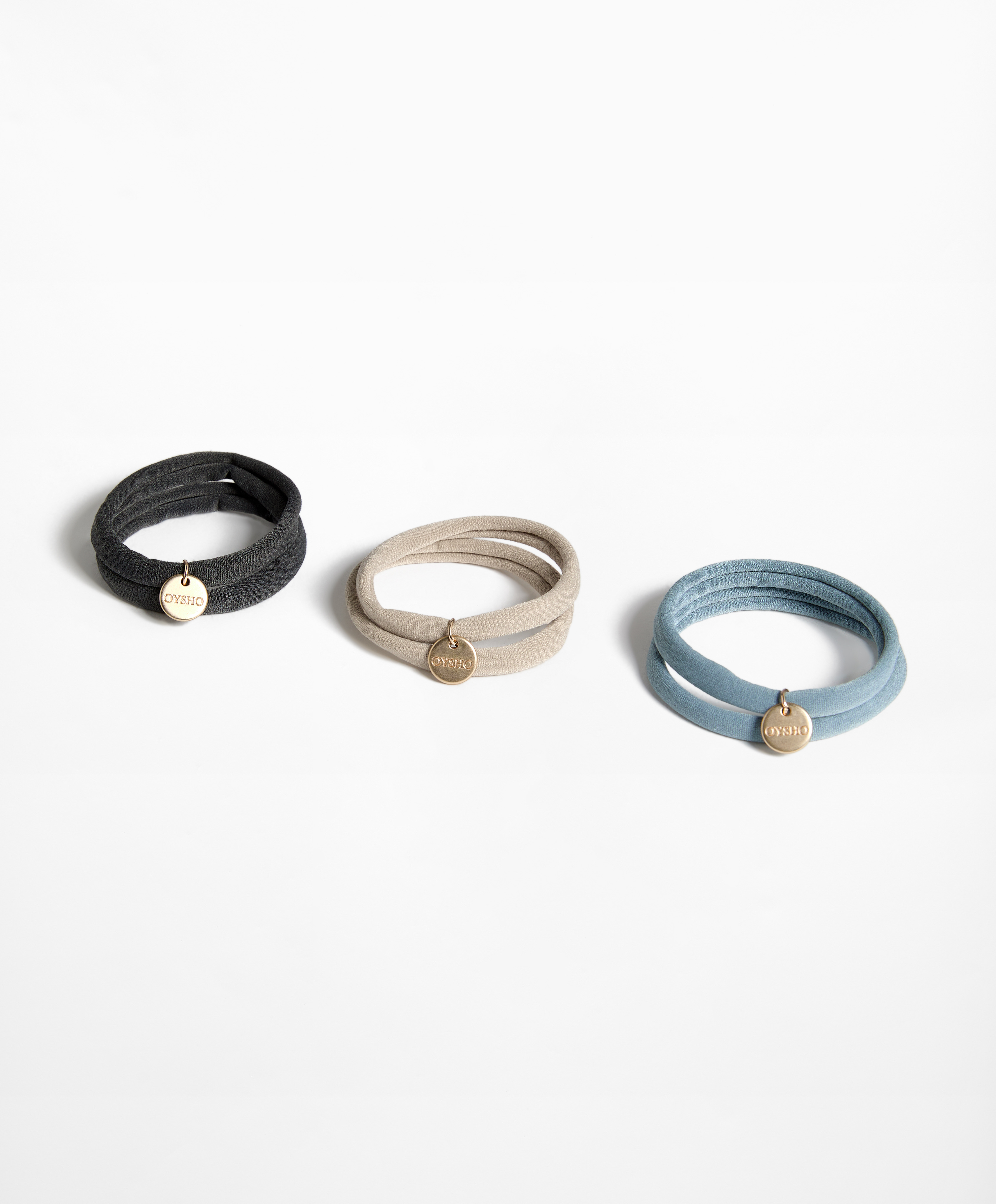 6 Oysho plaque hair ties