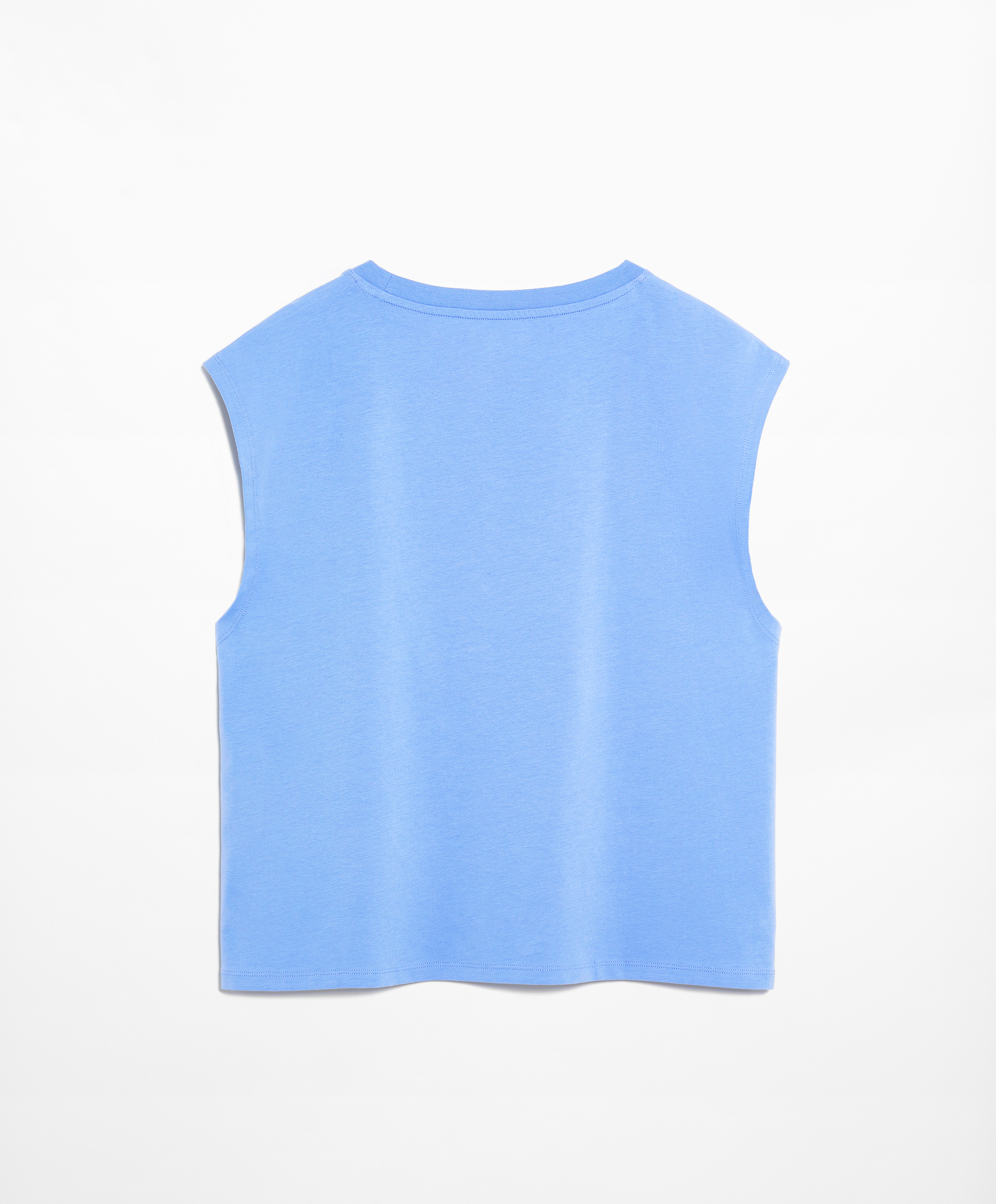 Cotton blend sleeveless seamless T-shirt