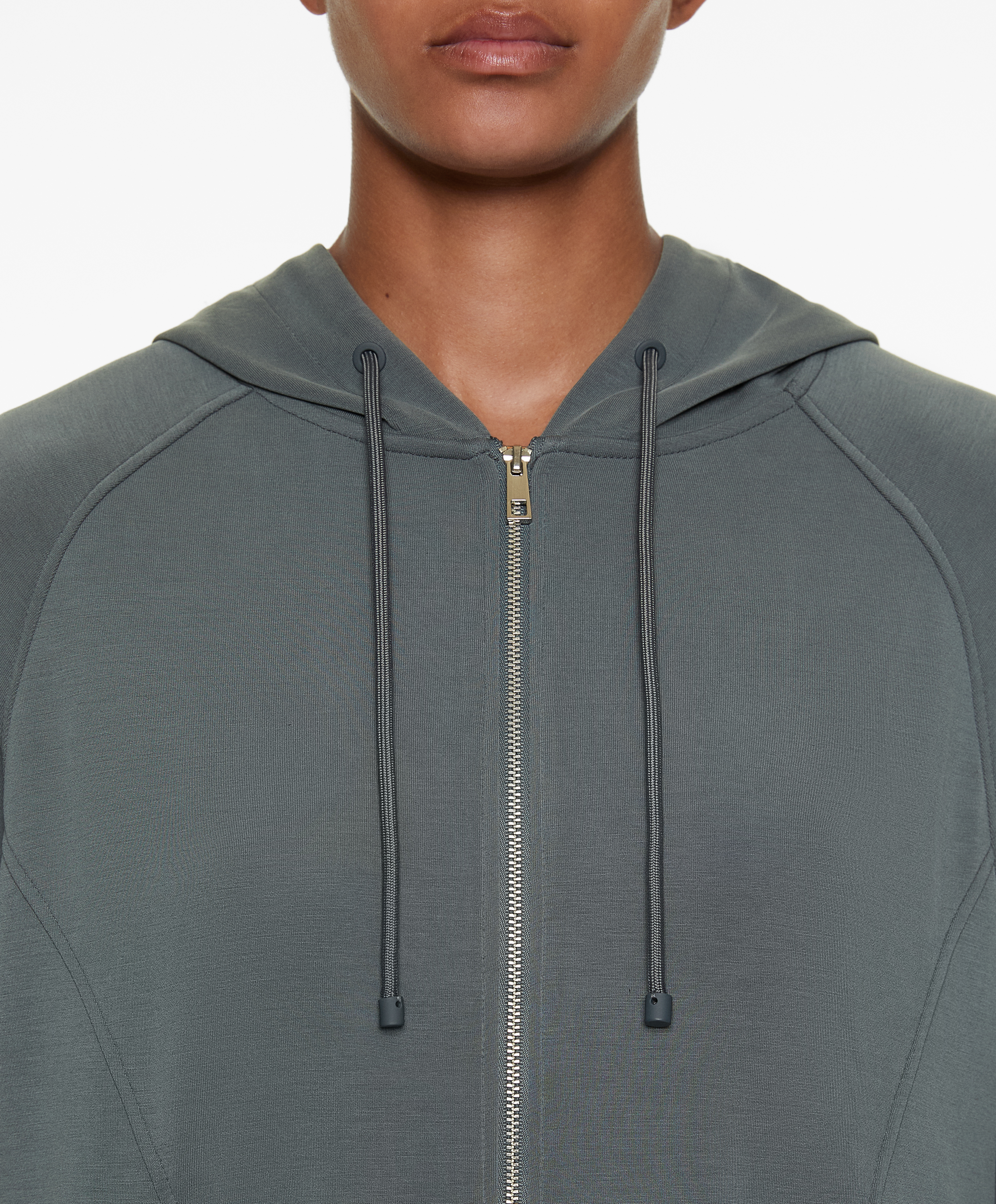 Knit hooded jacket with modal