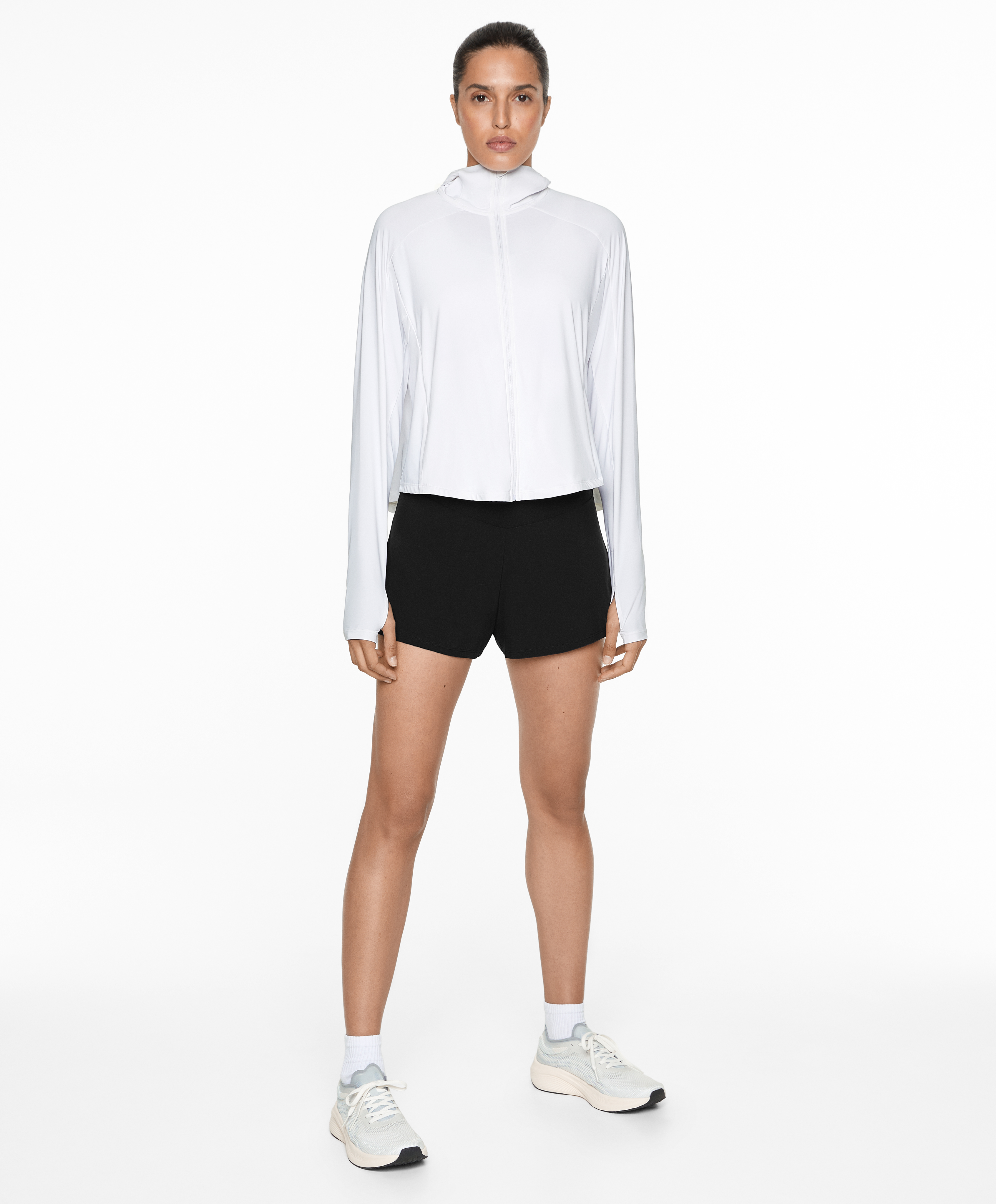 Cool-touch hooded technical jacket