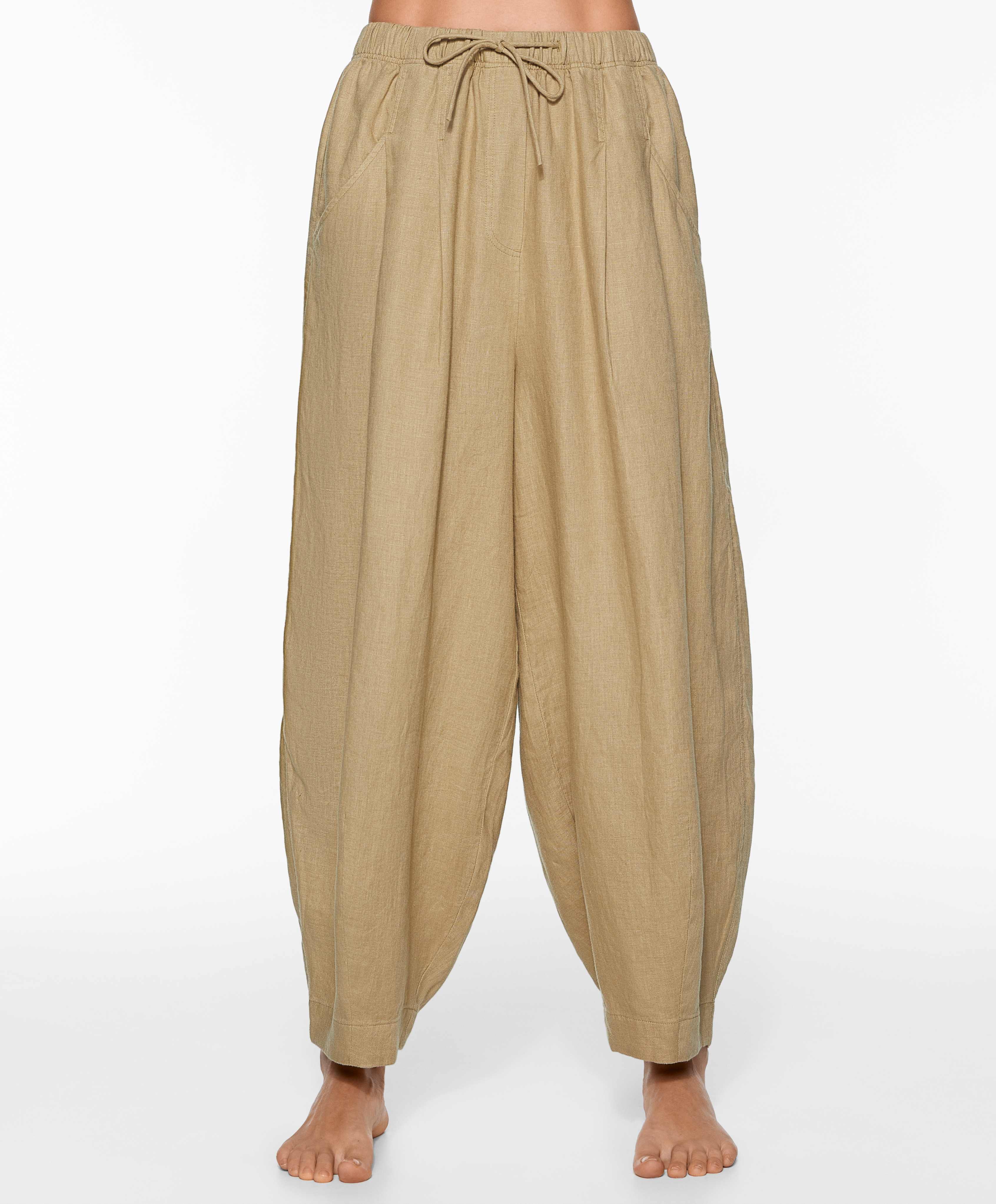 100% linen balloon trousers