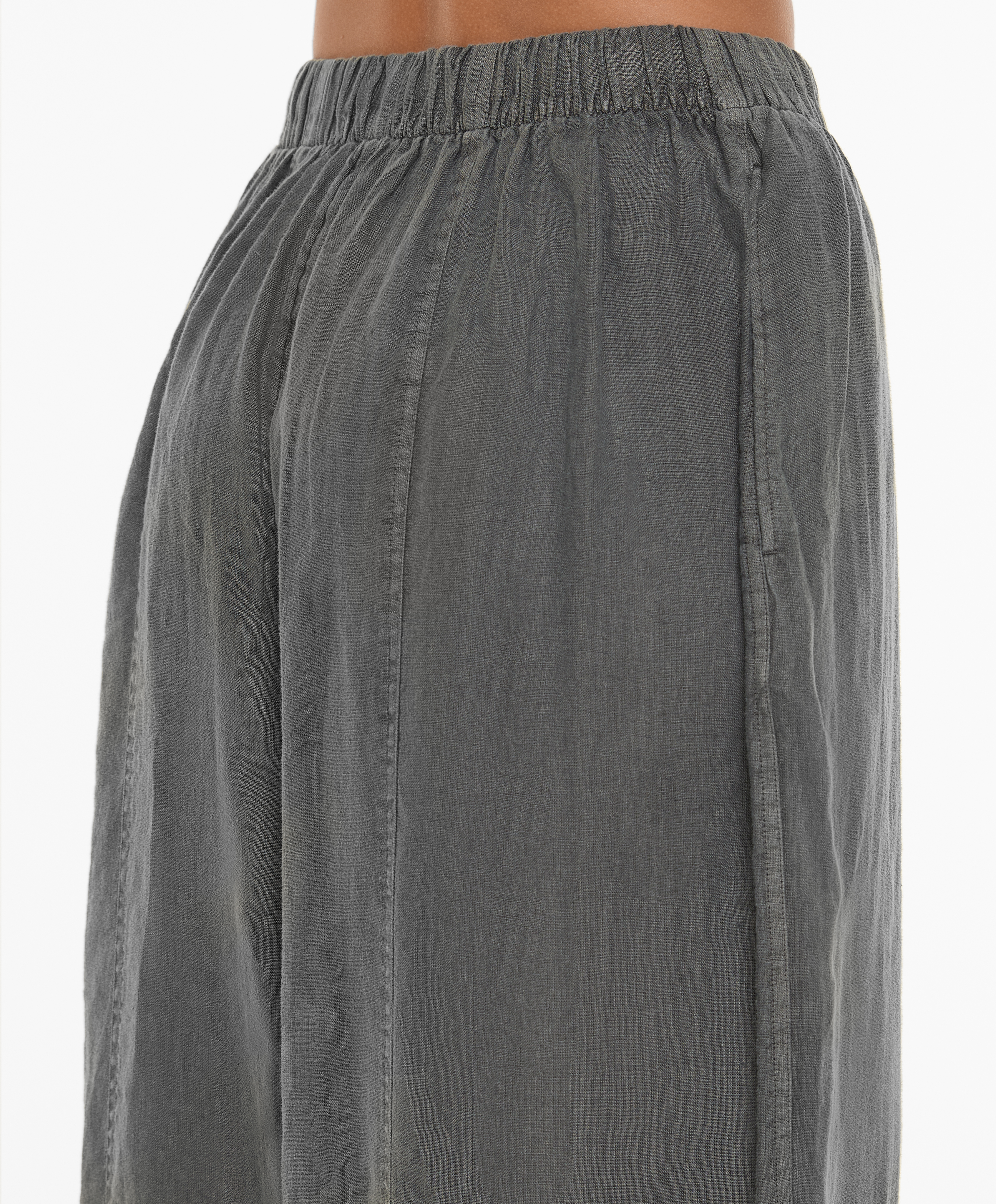 100% linen barrel trousers