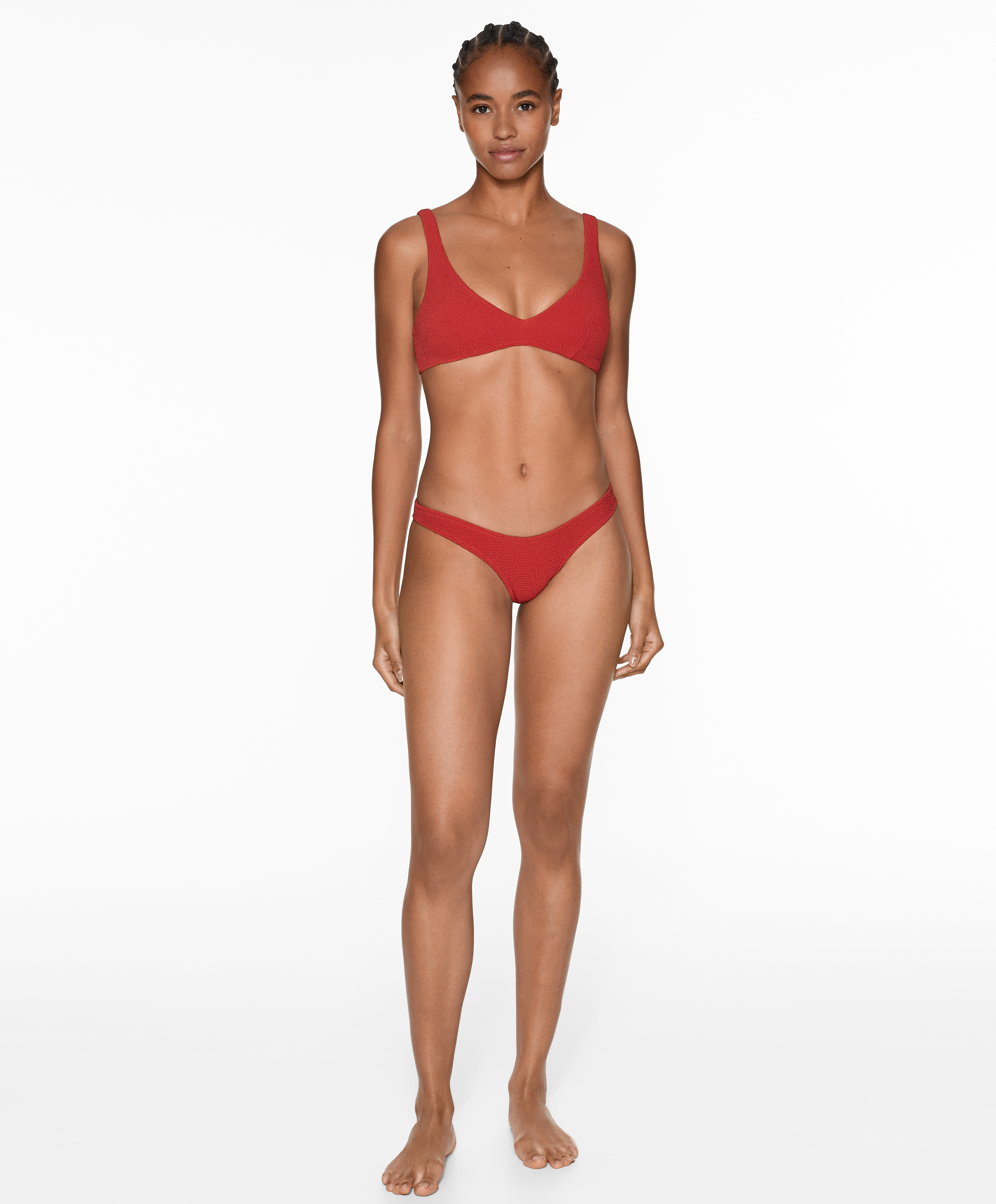 U-cut crinkle Brazilian bikini briefs