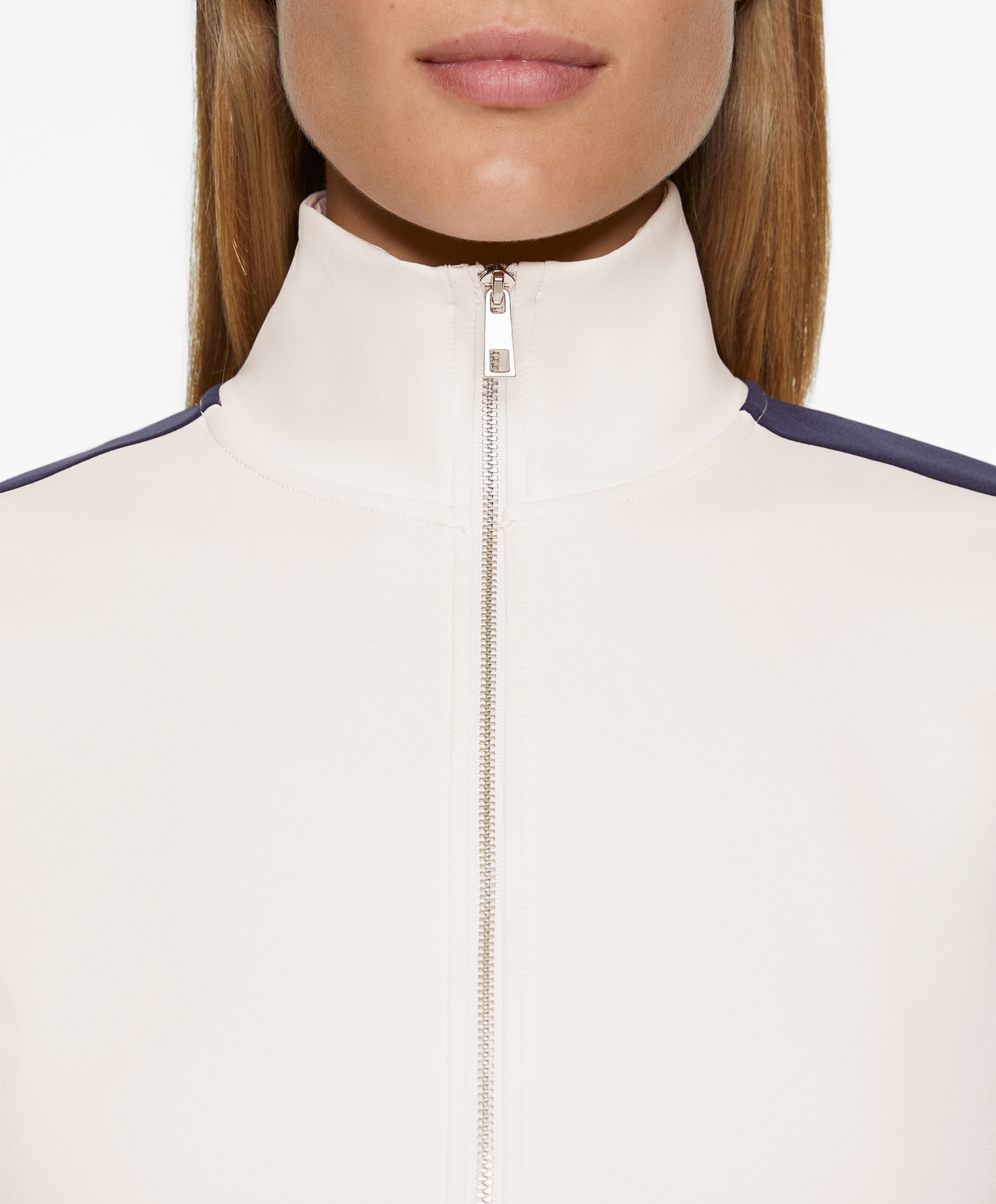 Neoprene-effect block technical jacket